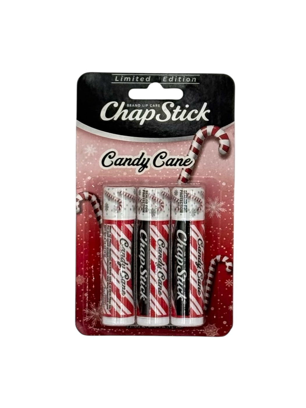 ChapStick Candy Cane Lip Balm Tubes - 3 per pack. Case of 12 packs.