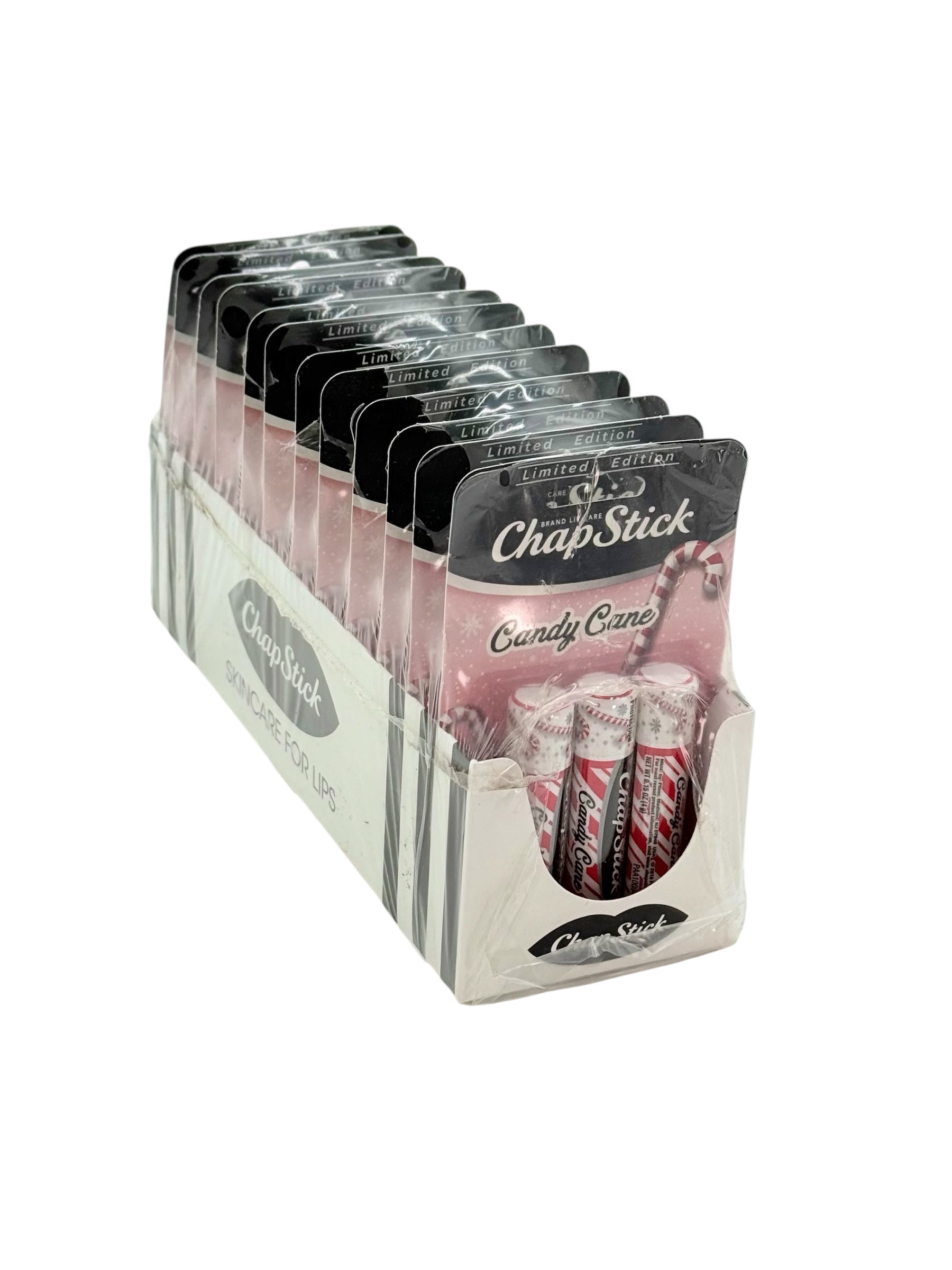 ChapStick Candy Cane Lip Balm Tubes - 3 per pack. Case of 12 packs.