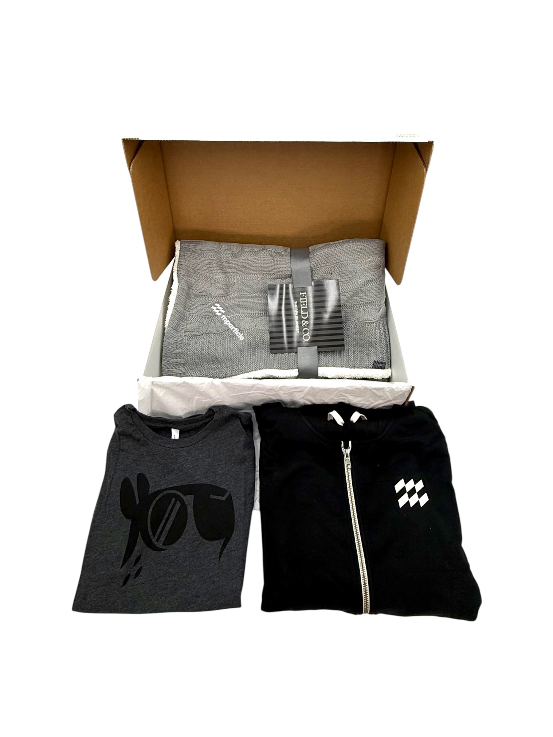 Gift Box - Cable Knit Sherpa Blanket, Full Zip Hoodie & T-Shirt, mparticle Branded