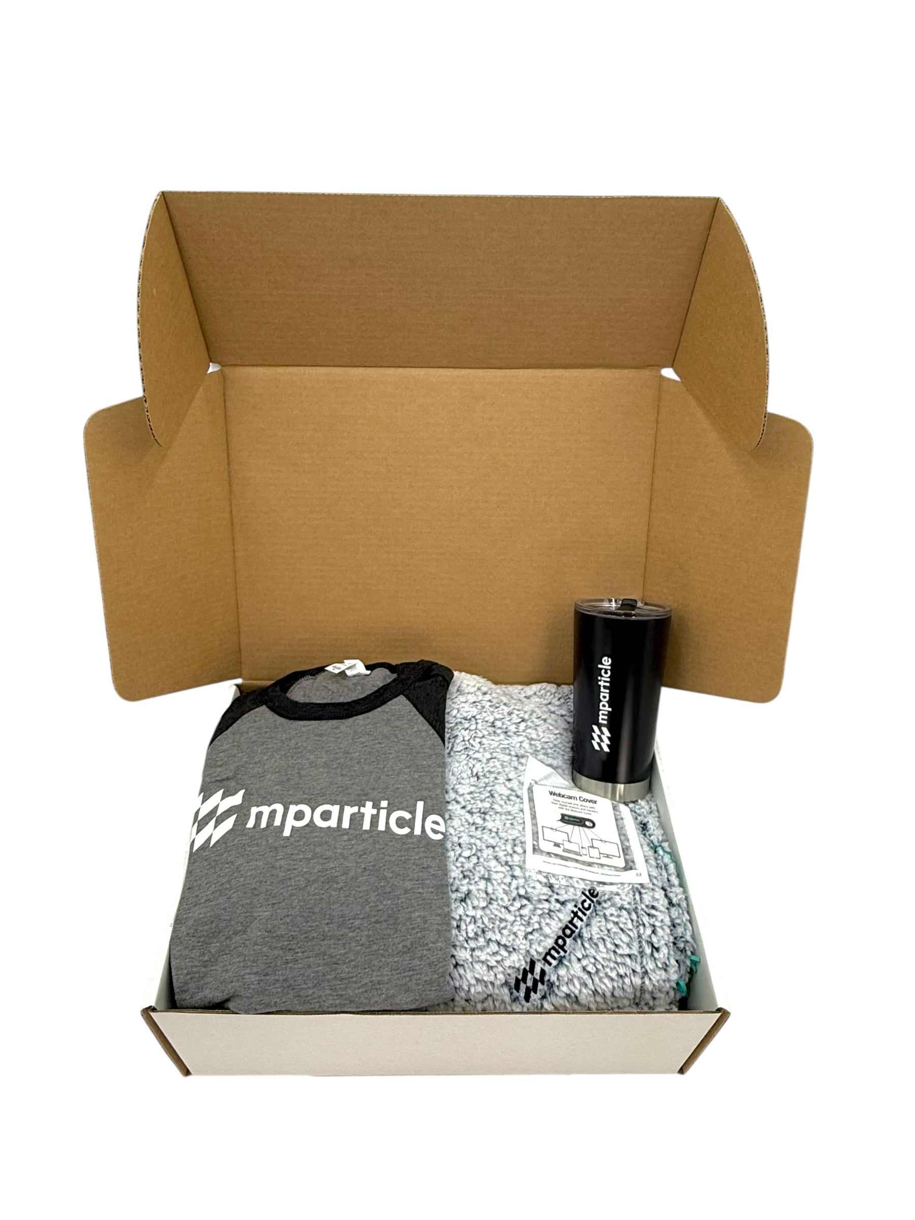 Gift Box - Cozy Blanket, Women's Shirt, Tumbler & Webcam Cover, mparticle Branded