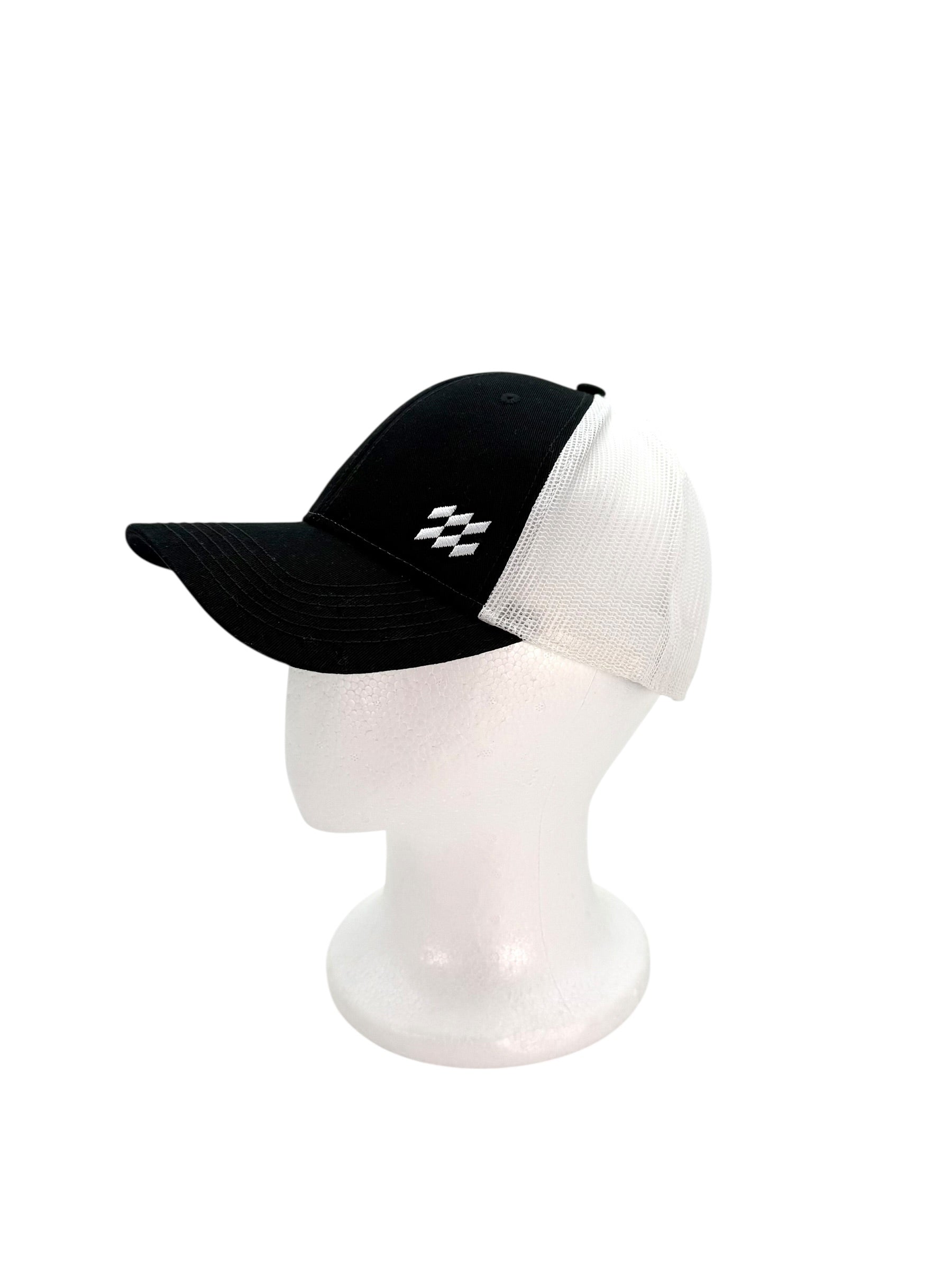 Black & White Mesh Back Adjustable Baseball Cap / Trucker Hat, mparticle Branded