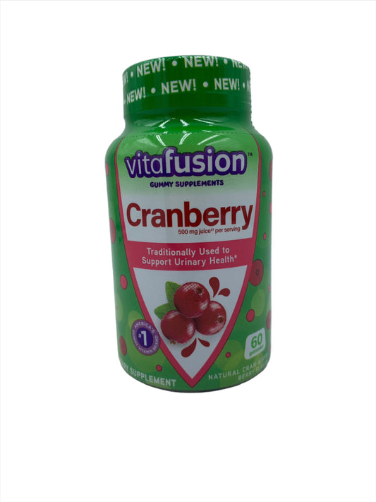 Supplement, Cranberry to Support Urinary Health, Vitafusion Gummies, Case of 12 bottles