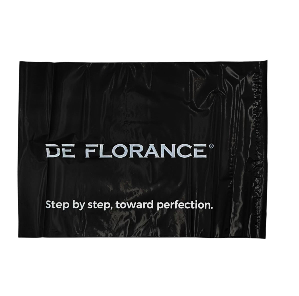 Self-Sealing Black Plastic Bag, De Florance Branded - Bundle of 100 Bags