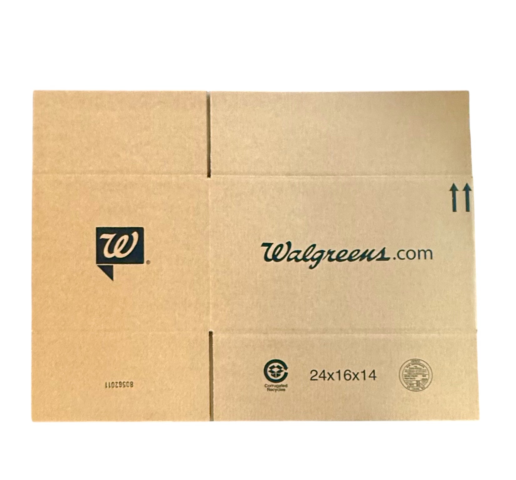 Flat-Pack 24" x 16" x 14" Cardboard Boxes, Walgreens Branded - Bundle of 25 Boxes