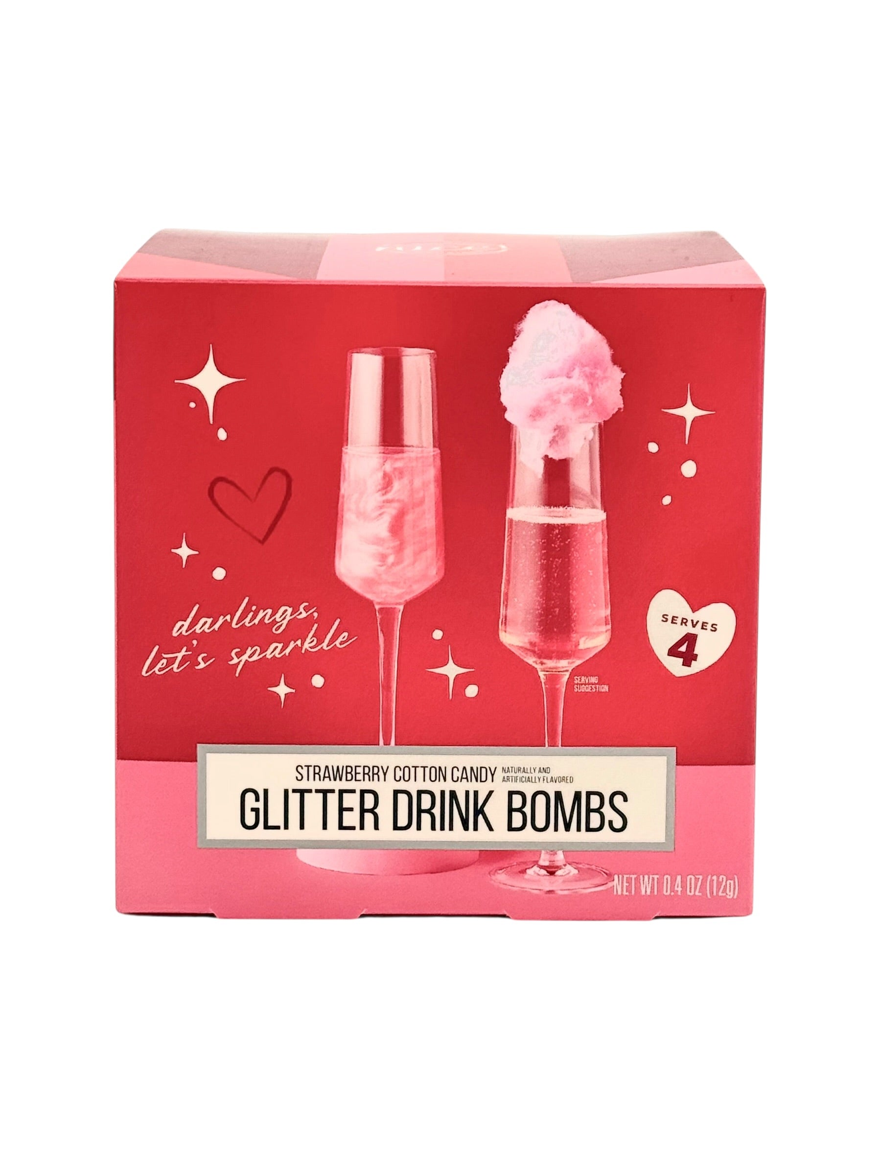 Strawberry Cotton Candy Glitter Drink Bombs