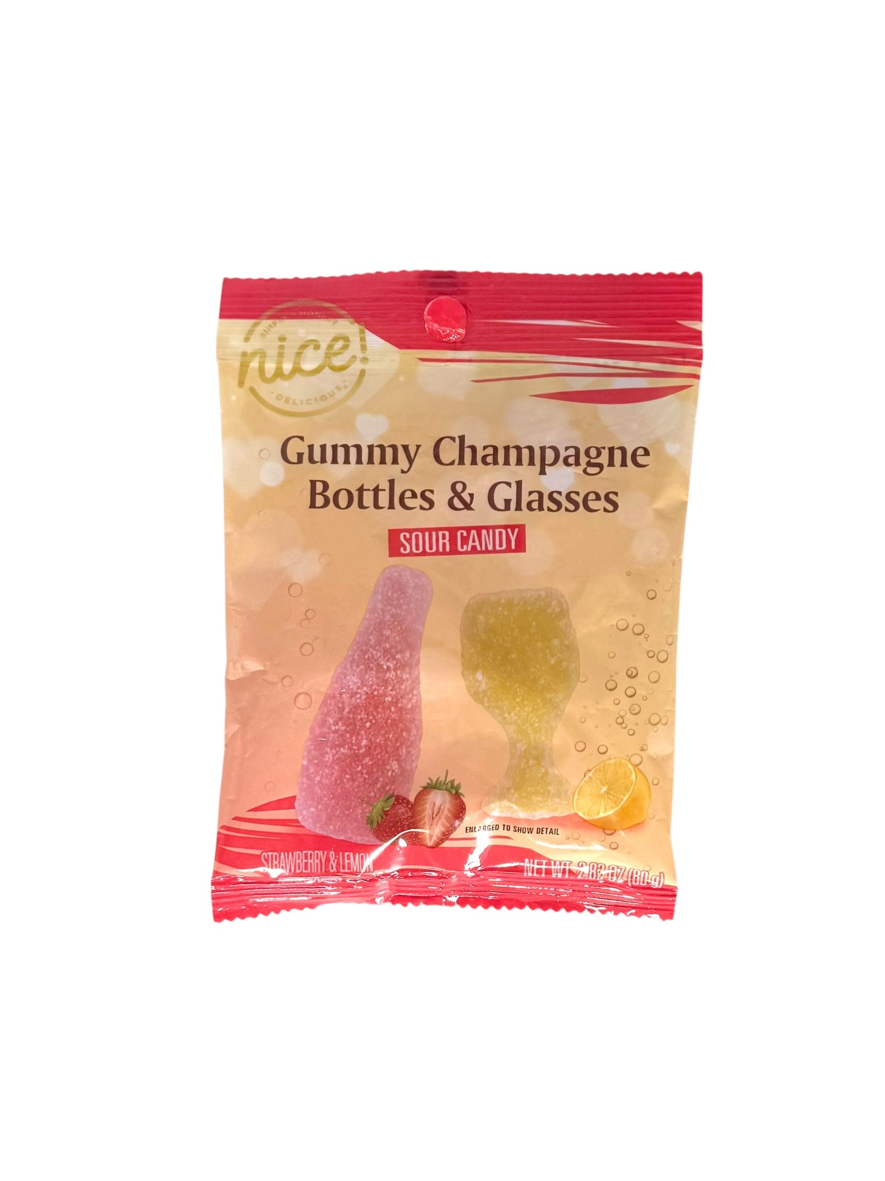 Gummy Sour Candy, Bottles & Glasses - 2.82 oz. Bag