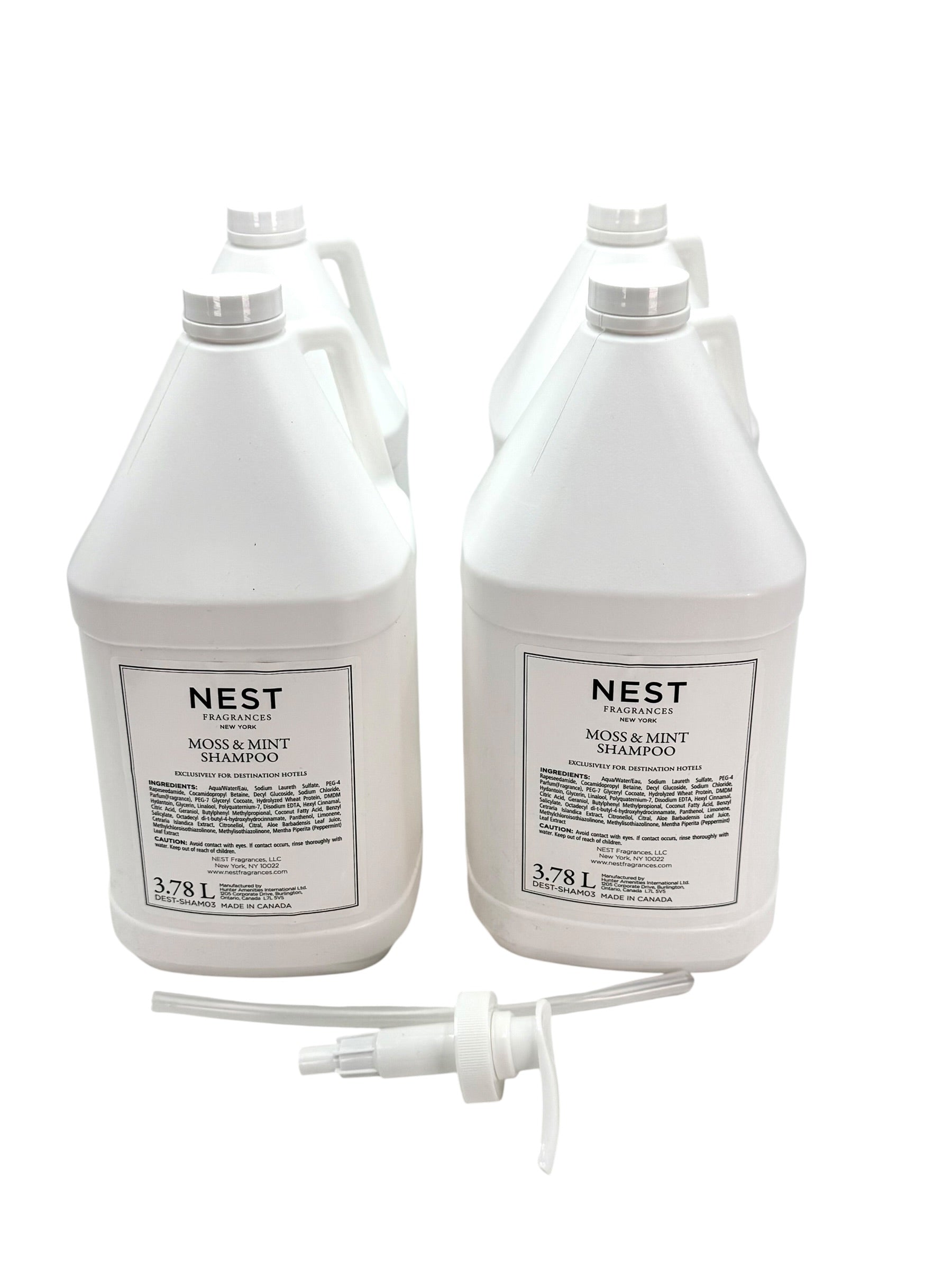 Moss & Mint Shampoo, 1 Gallon Container.  Case of 4 Containers & 1 Pump.