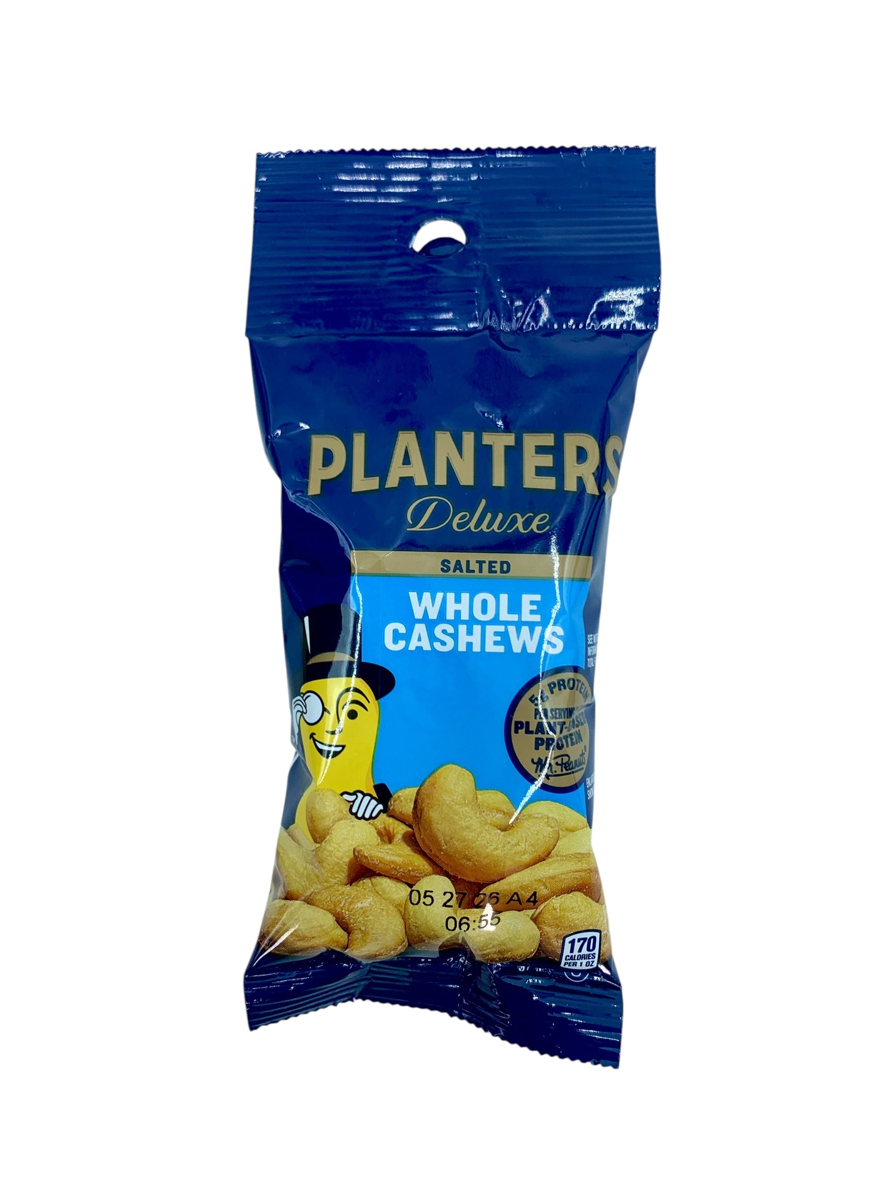 Planters Deluxe Whole Salted Cashews - 2.25 oz. Pack, Case of 12 Packs