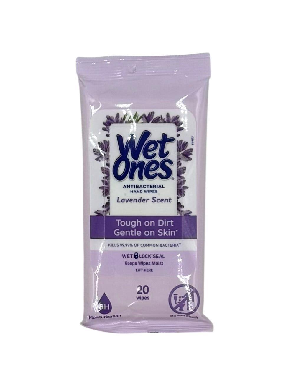 Wet Ones Antibacterial Hand Wipes, Lavender Scent - Pack of 20 Wipes, Case of 10 Packs