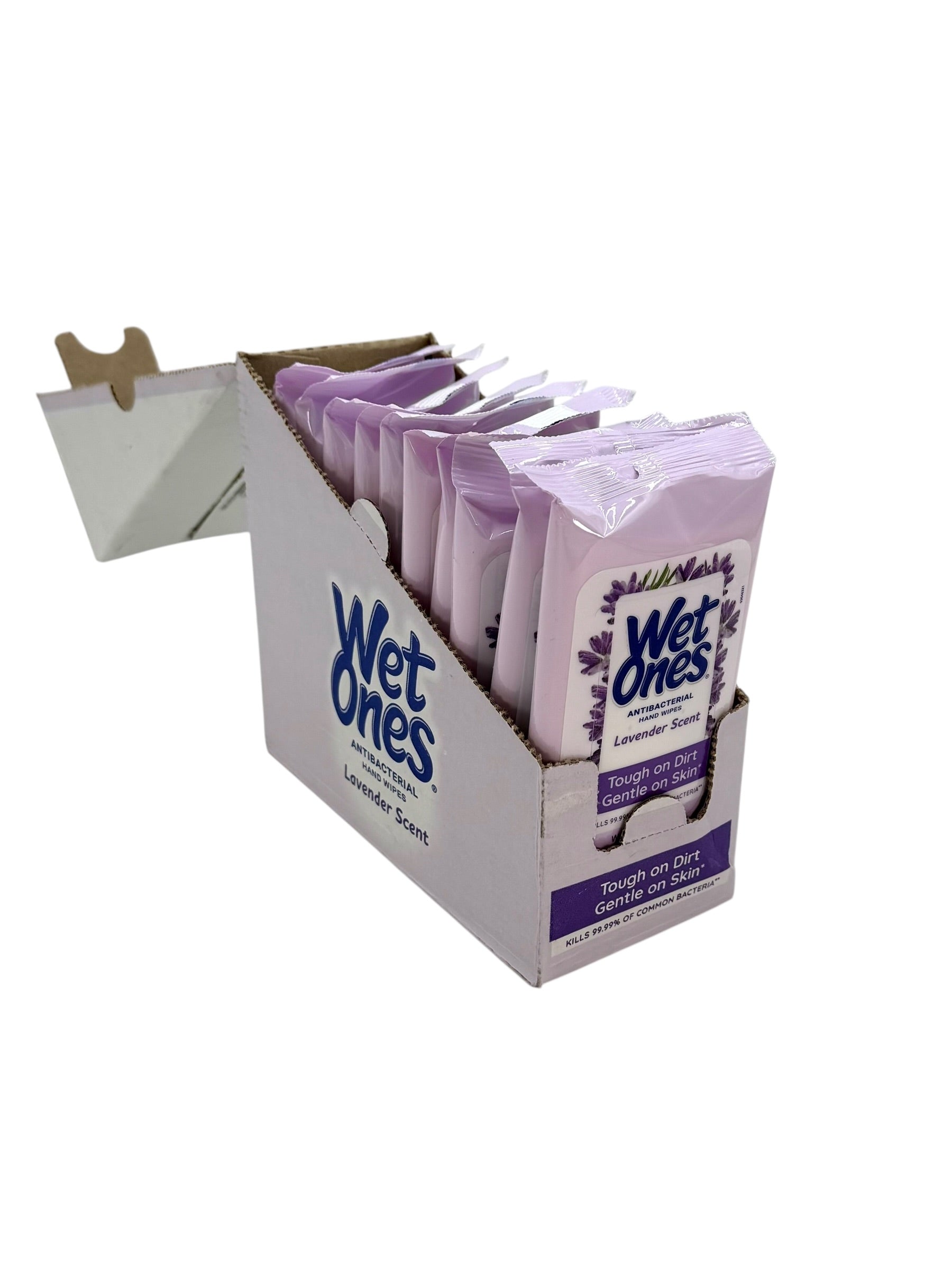 Wet Ones Antibacterial Hand Wipes, Lavender Scent - Pack of 20 Wipes, Case of 10 Packs
