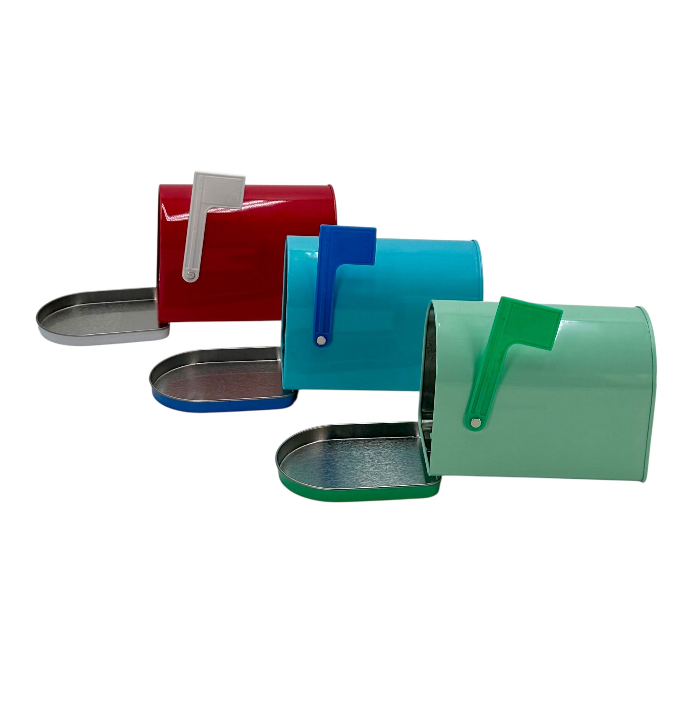 Mini Tin Mailbox with Flag, Assorted Colors