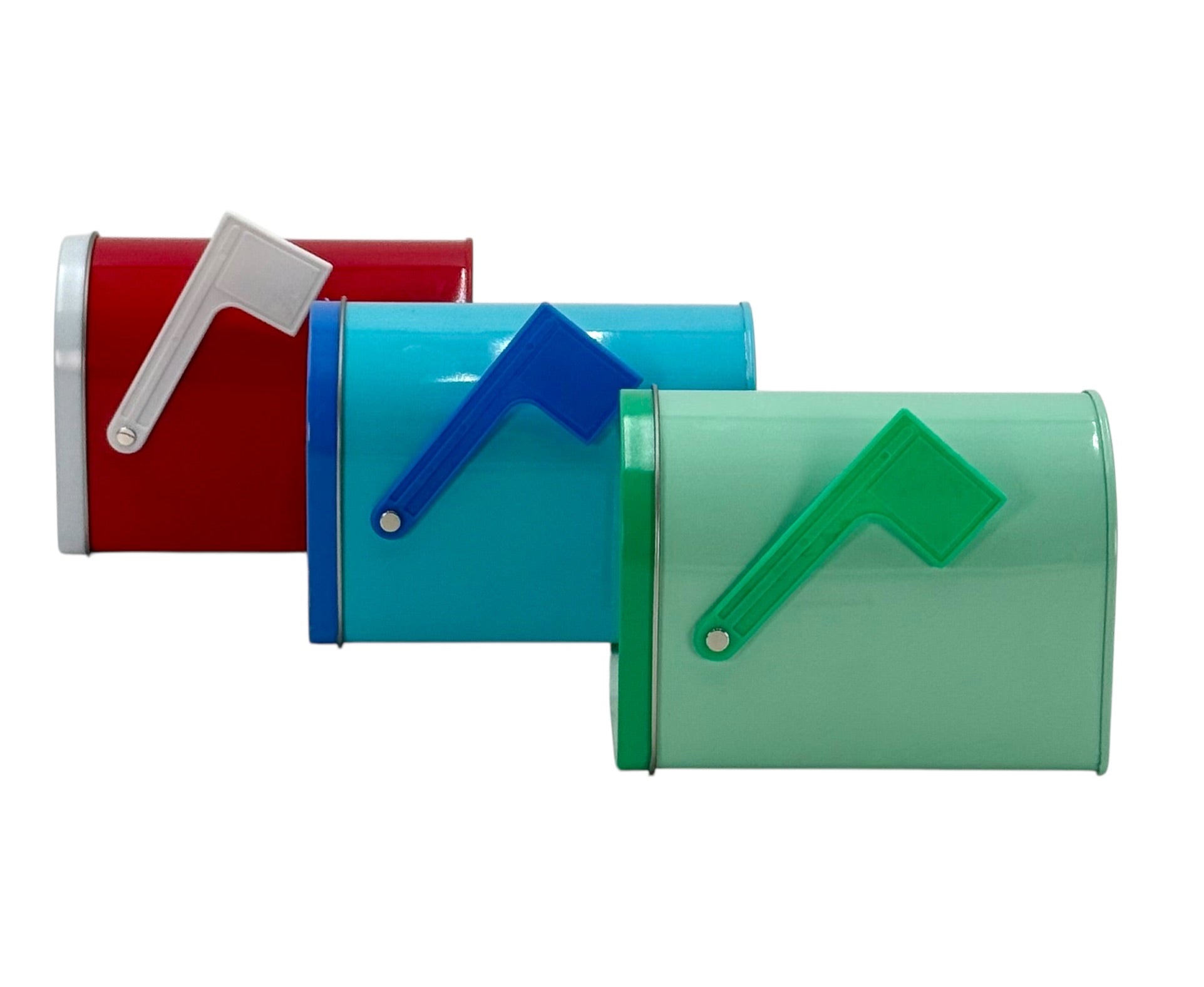 Mini Tin Mailbox with Flag, Assorted Colors