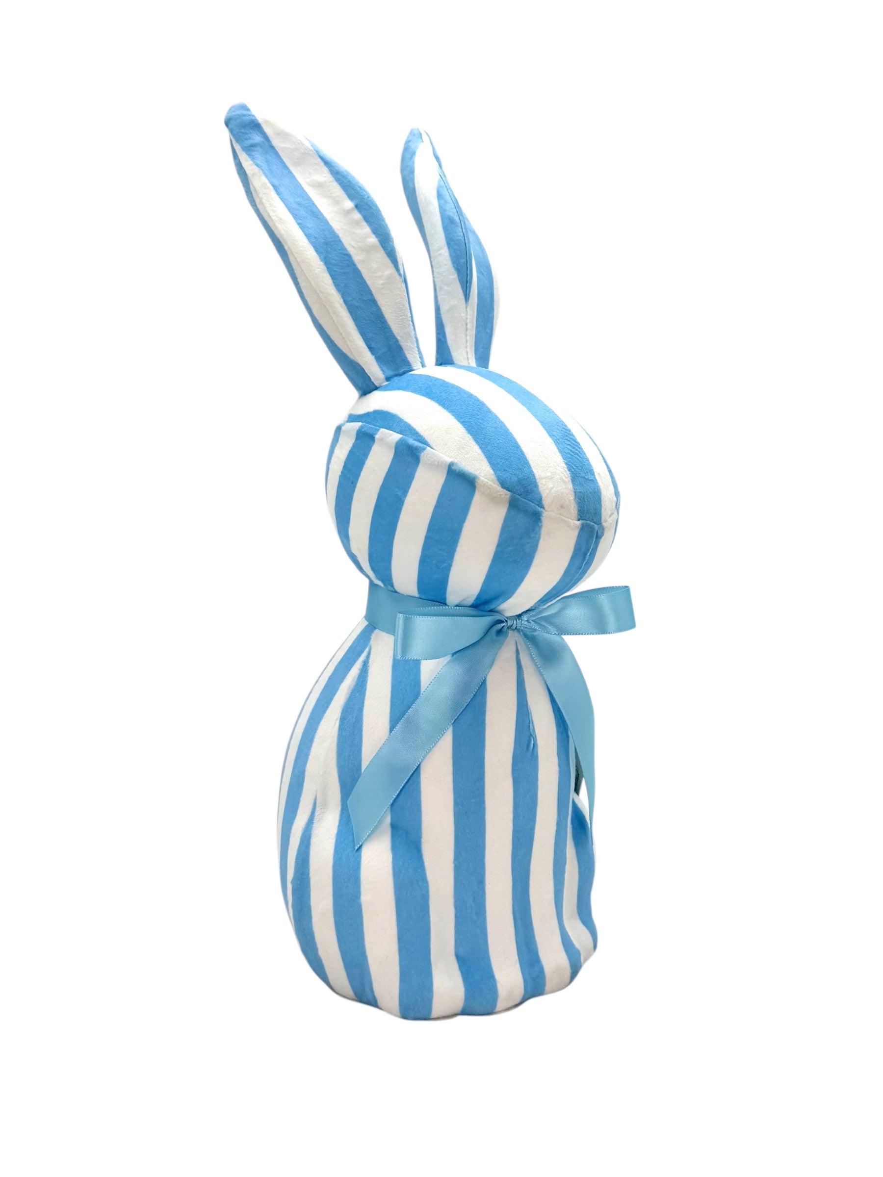 Blue & White Striped Bunny Tabletop Decoration, 16"