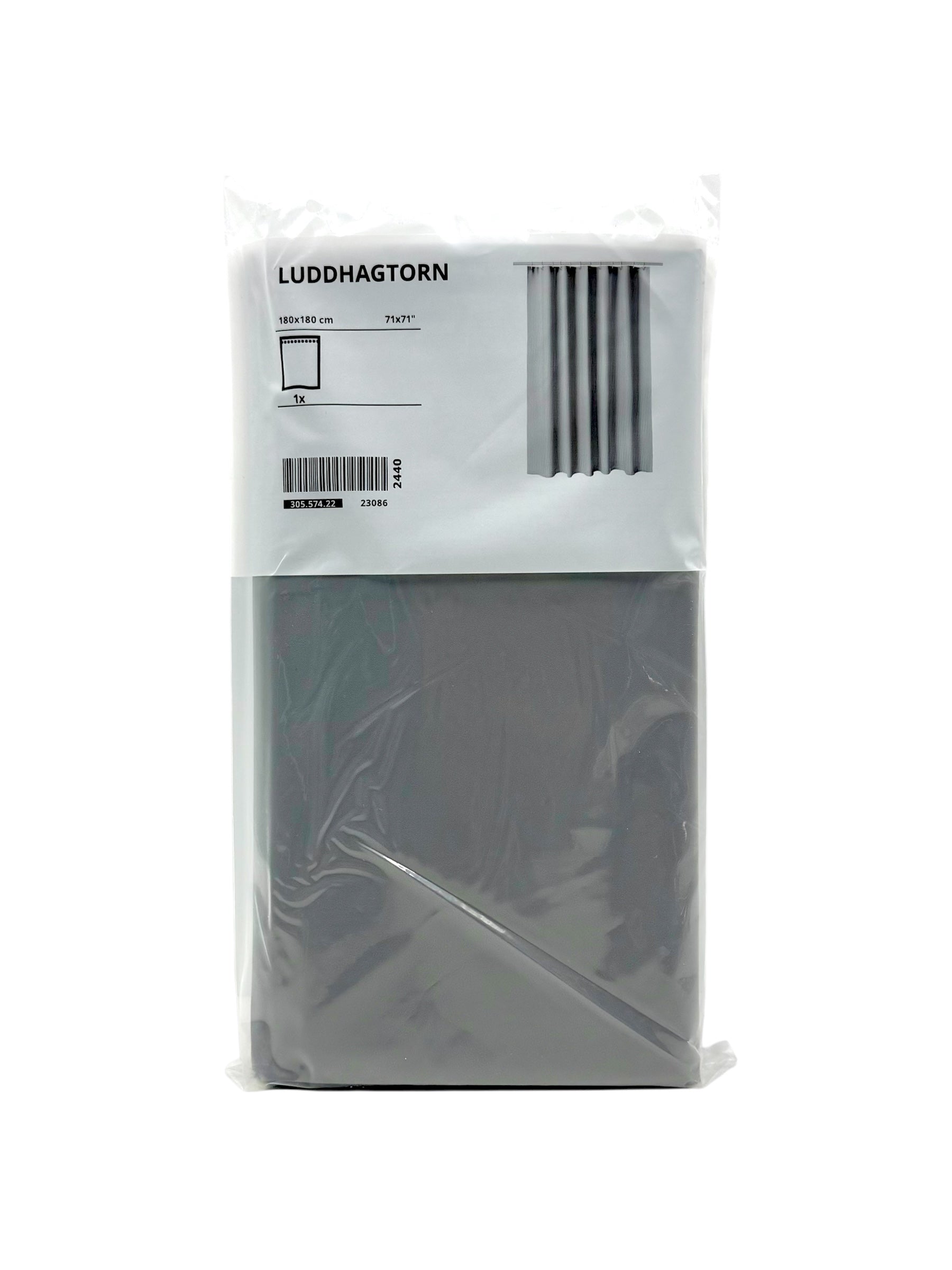Gray Shower Curtain, 71” x 71” - IKEA Luddhagtorn