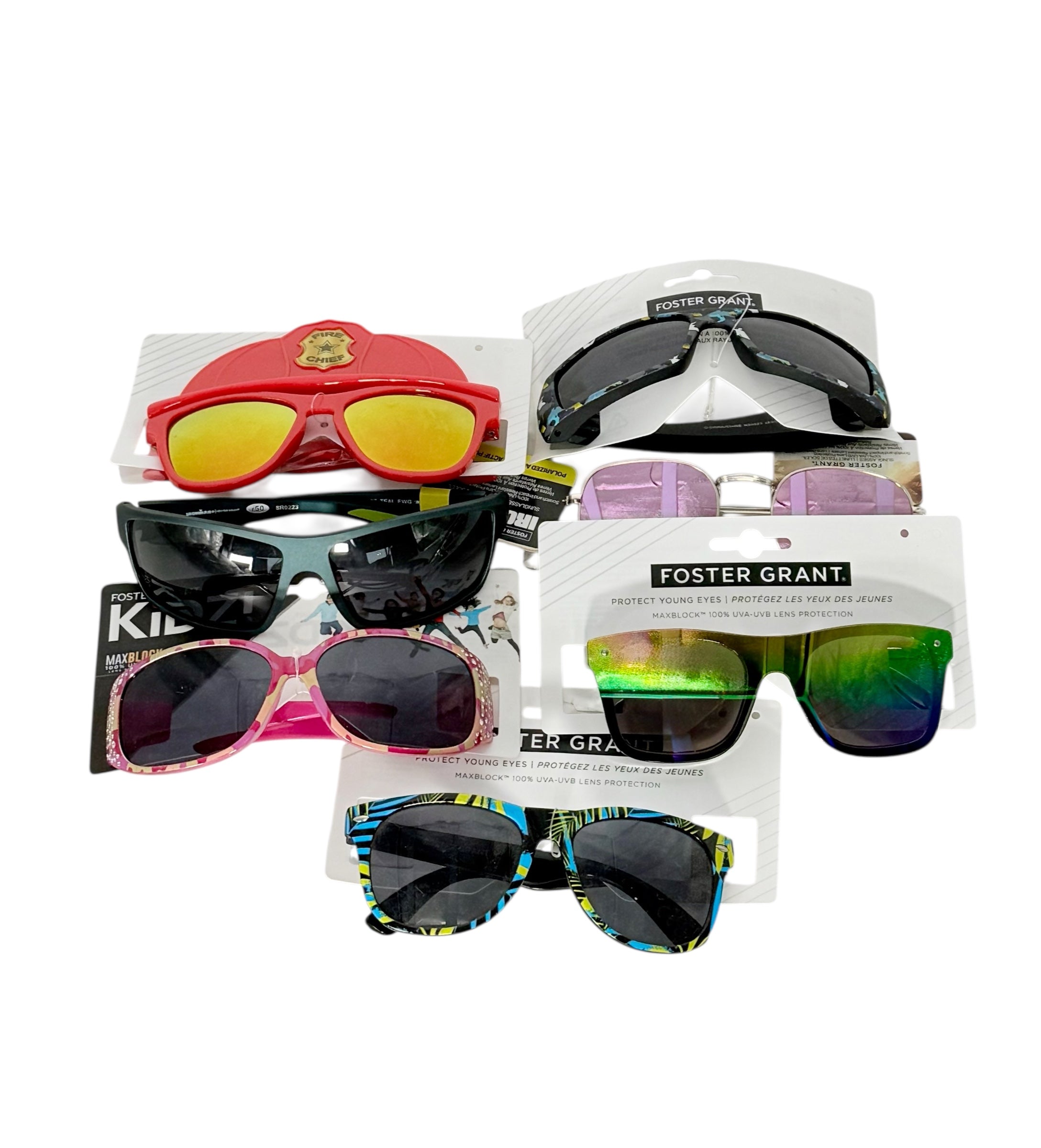 Youth Sunglasses, Bag of 7 - Assorted Styles and Brands