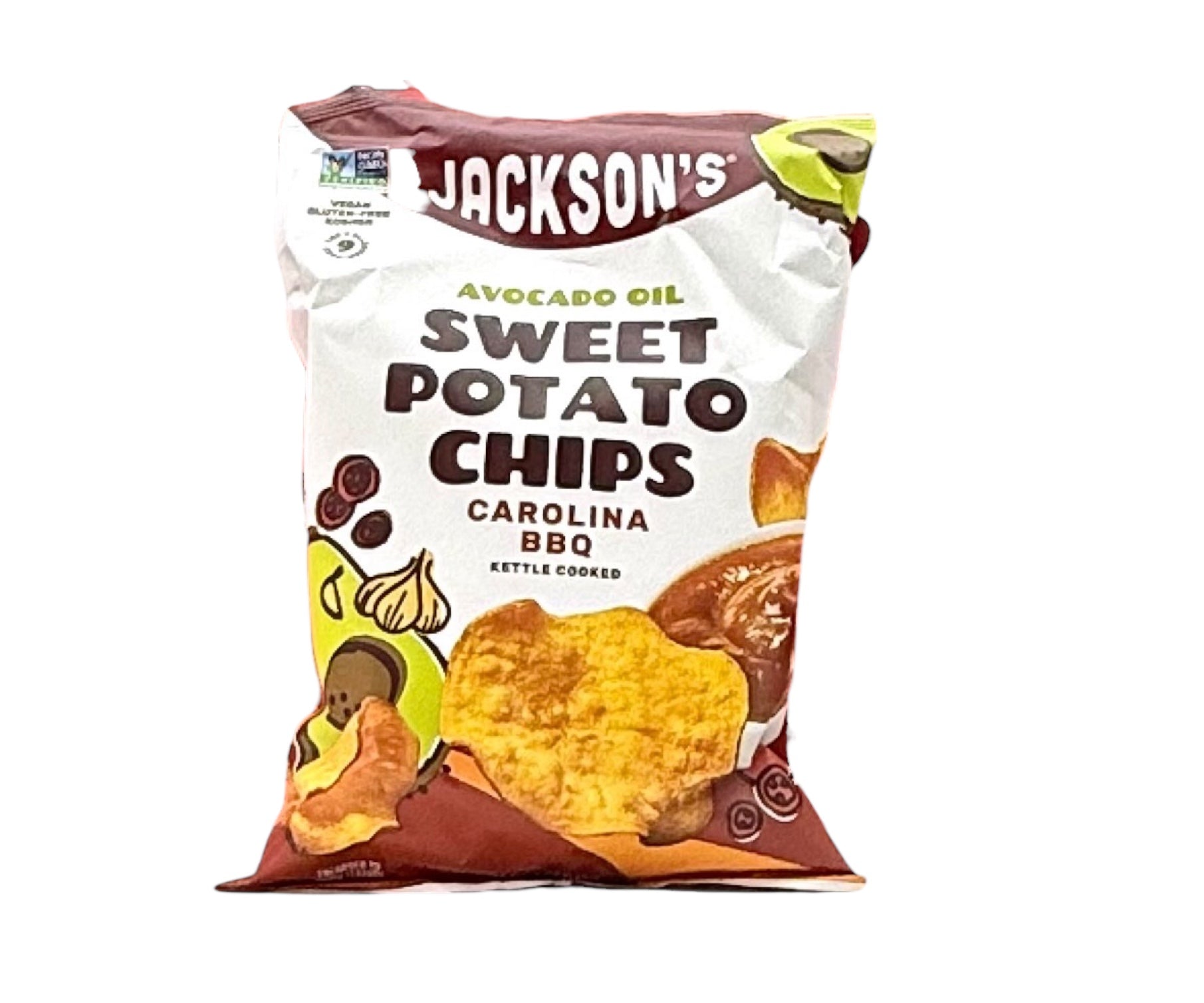 Jackson's Sweet Potato Chips, Carolina BBQ - 5 oz. Bag, Case of 12 Bags