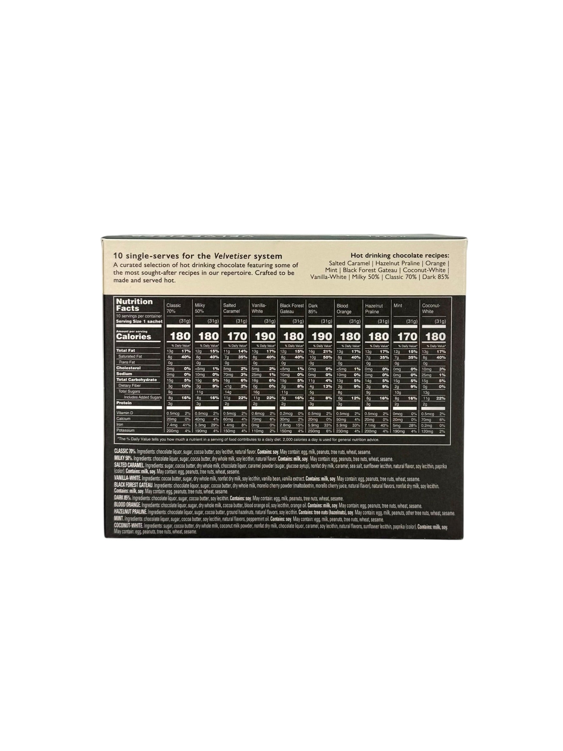 Hotel Chocolat Premium Chocolate Flakes, Assorted Flavors, Pack of 10 Sachets- For Hot Chocolate or Toppings