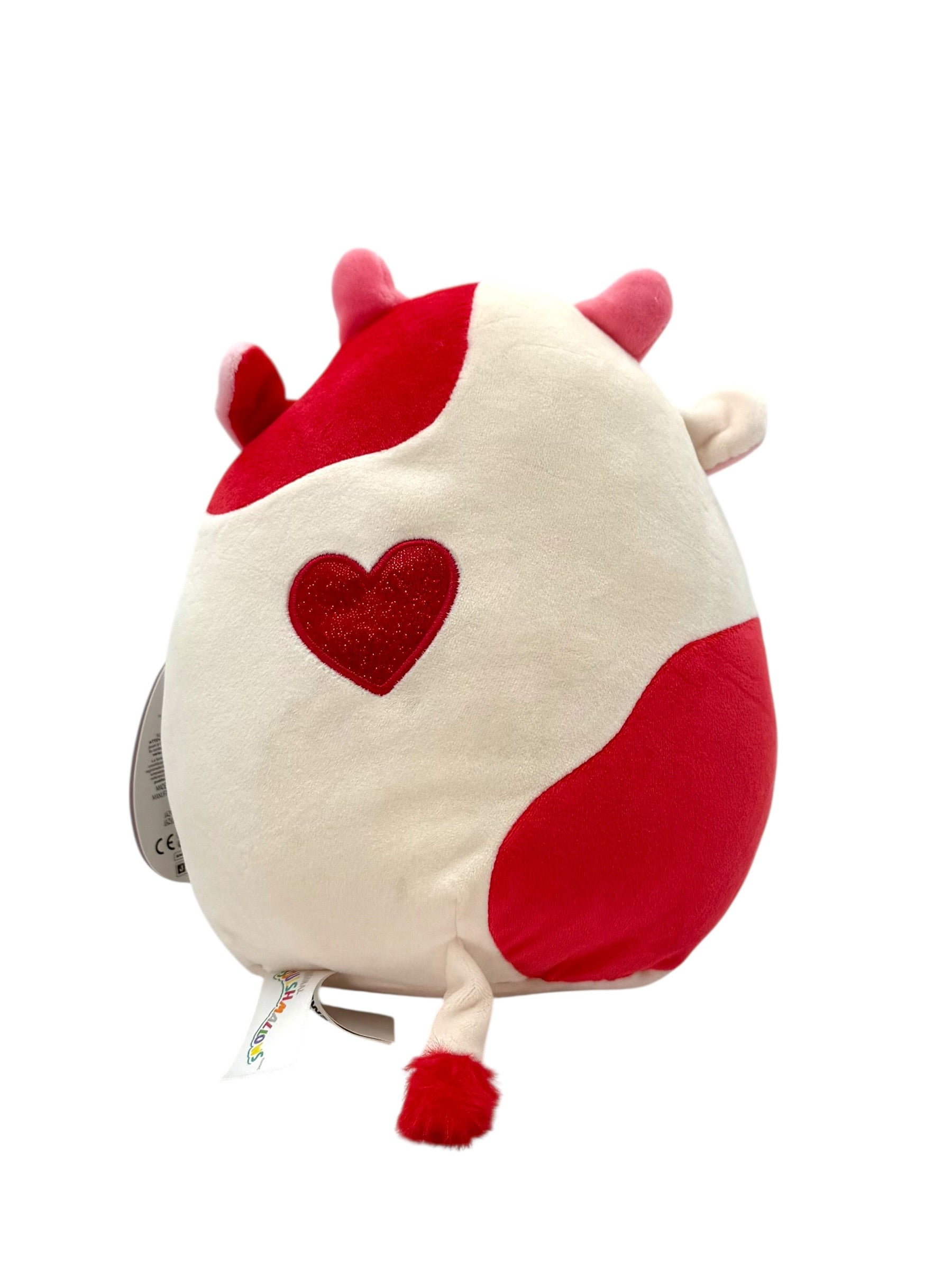 Plush 8 Inch Squishmallow Cow With Hearts - Case of 8