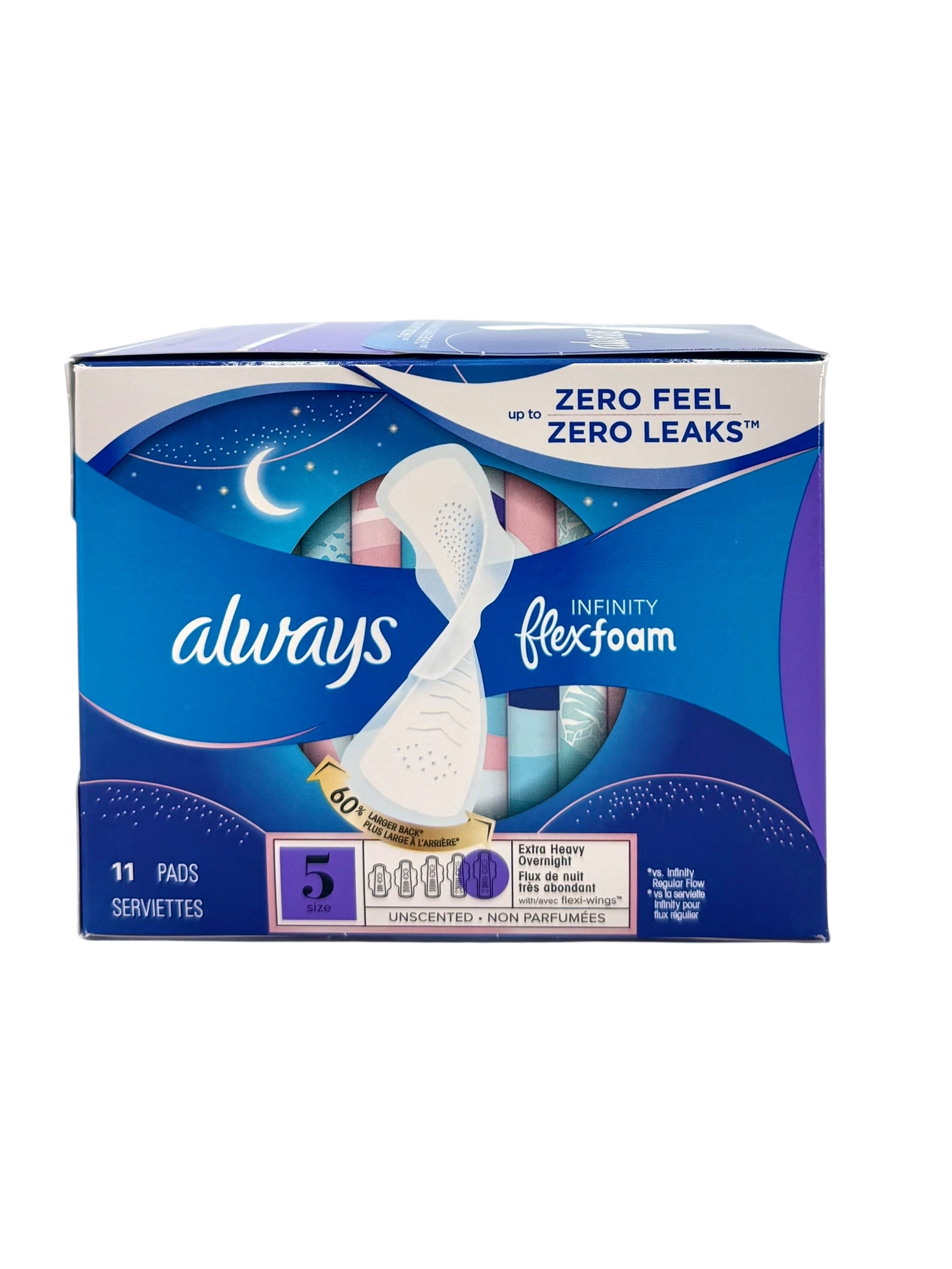 Always Infinity Flexfoam Pads, Size 5 - Pack of 11 Pads, Case of 6 Packs