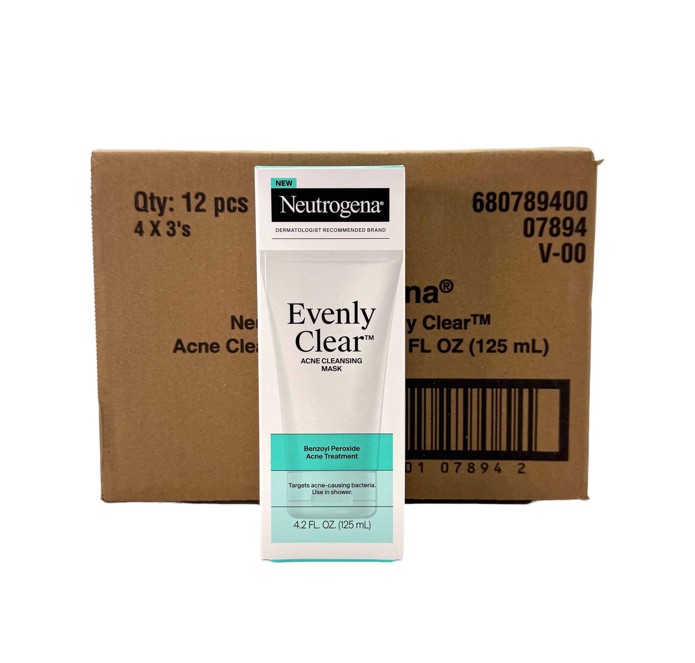 Neutrogena Evenly Clear Acne Cleansing Mask - 4.2 oz. Tube, Case of 12 Tubes