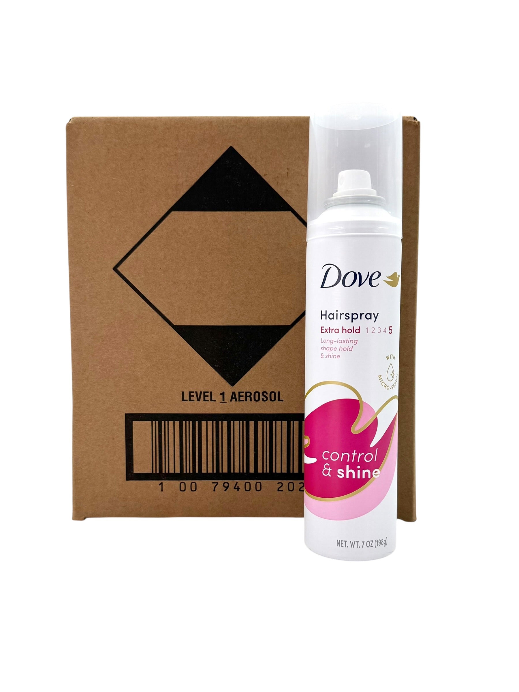 Dove Control & Shine Extra Hold Hairspray - 7 oz. Can, Case of 12 Cans