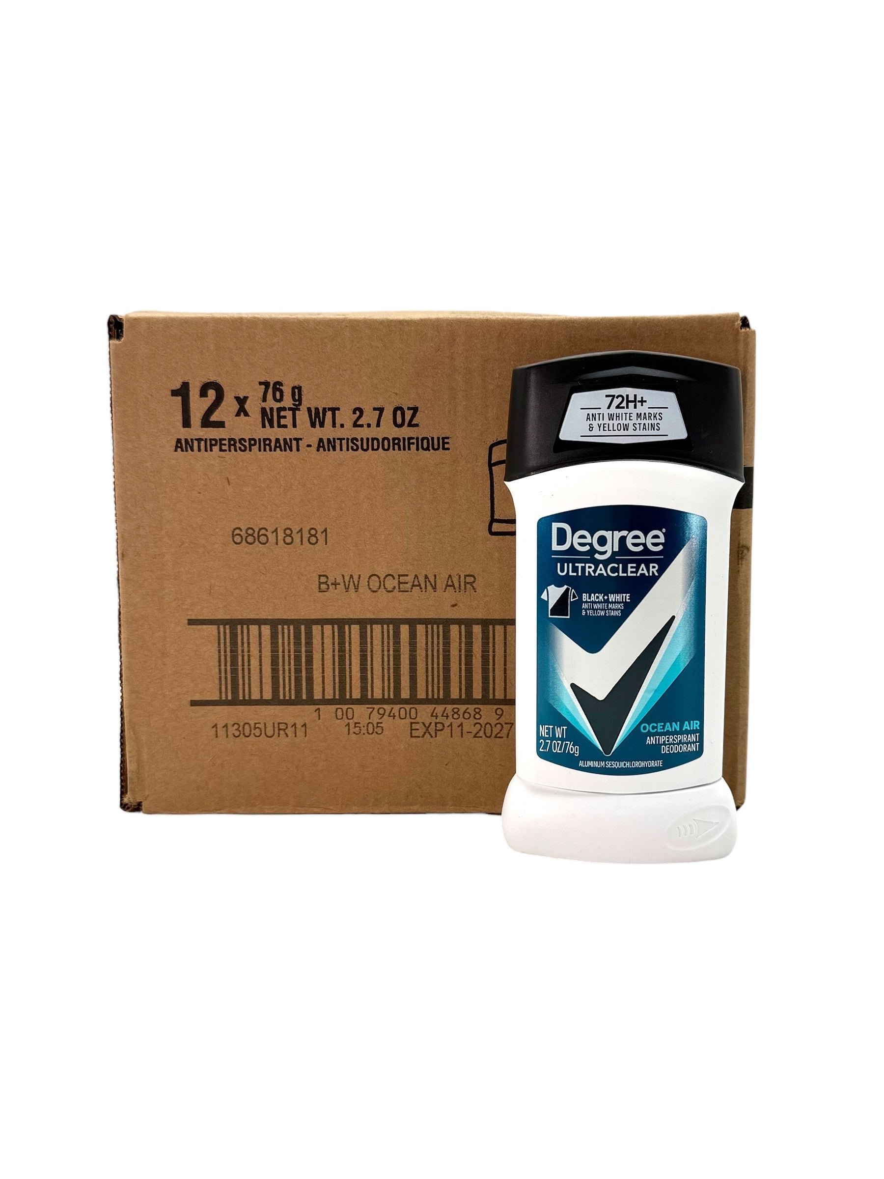Degree Ultraclear  Antiperspirant Deodorant, Ocean Air - 2.7 oz. Stick, Case of 12