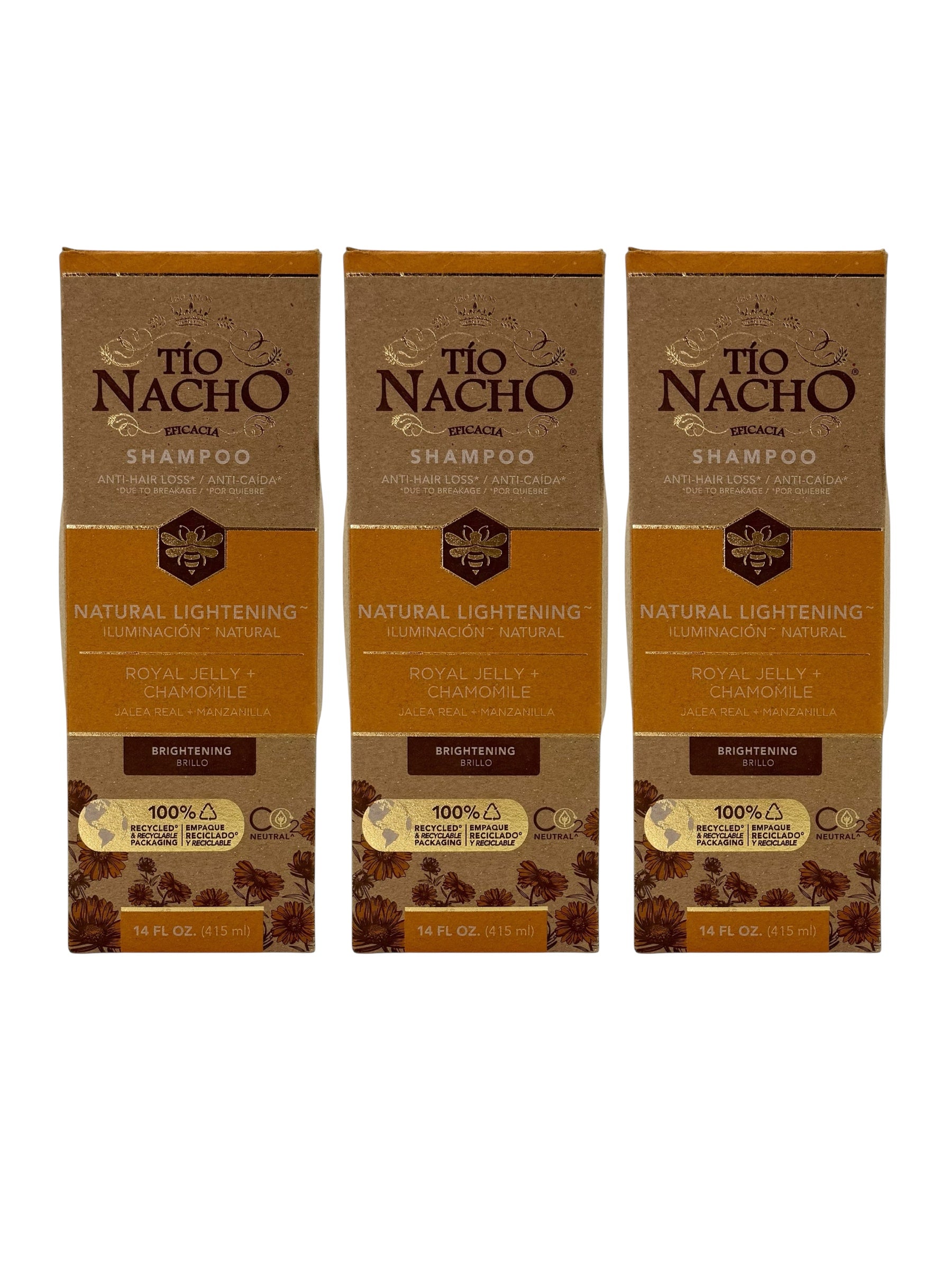 Tío Nacho Natural Lightening Shampoo, 14 oz. Bottle - Pack of 3 Bottles