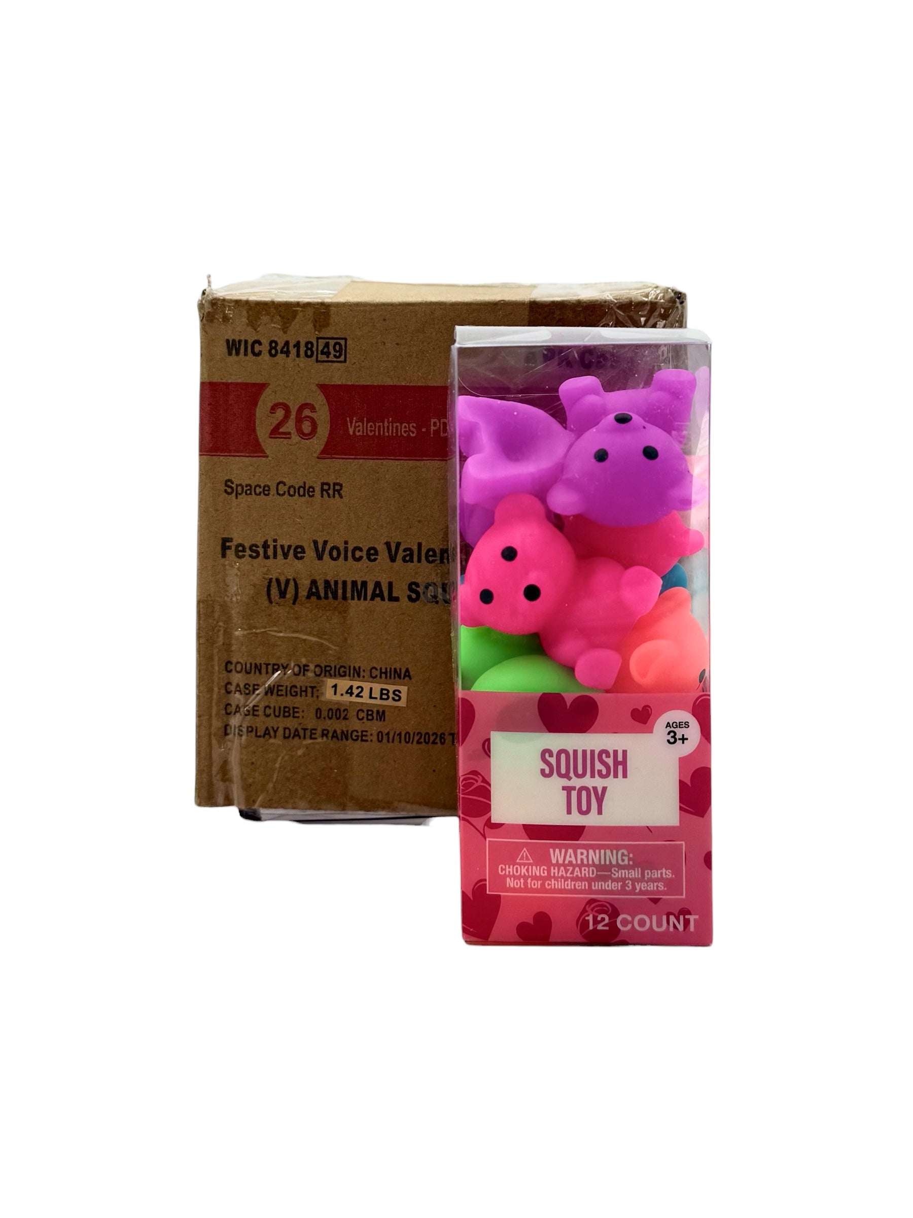 Bear Squish Toys - Pack of 12 Toys, Case of 4 Packs