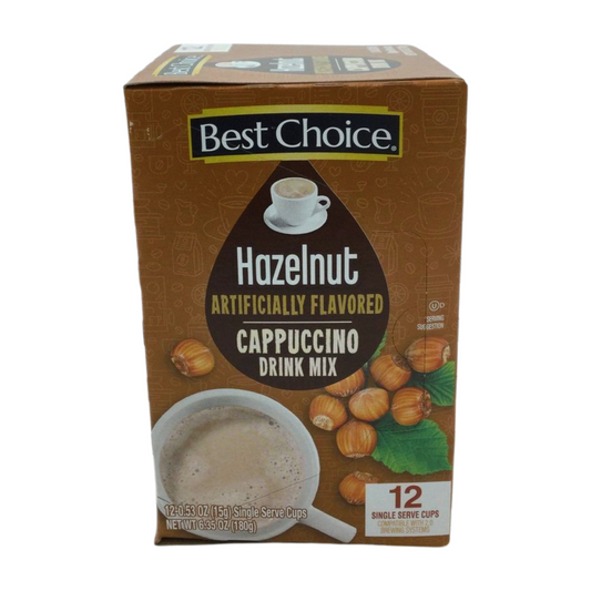 Hazelnut Cappuccino K-Cups/Pods, Best Choice Brand, Box of 12 cups: Case of 6 boxes