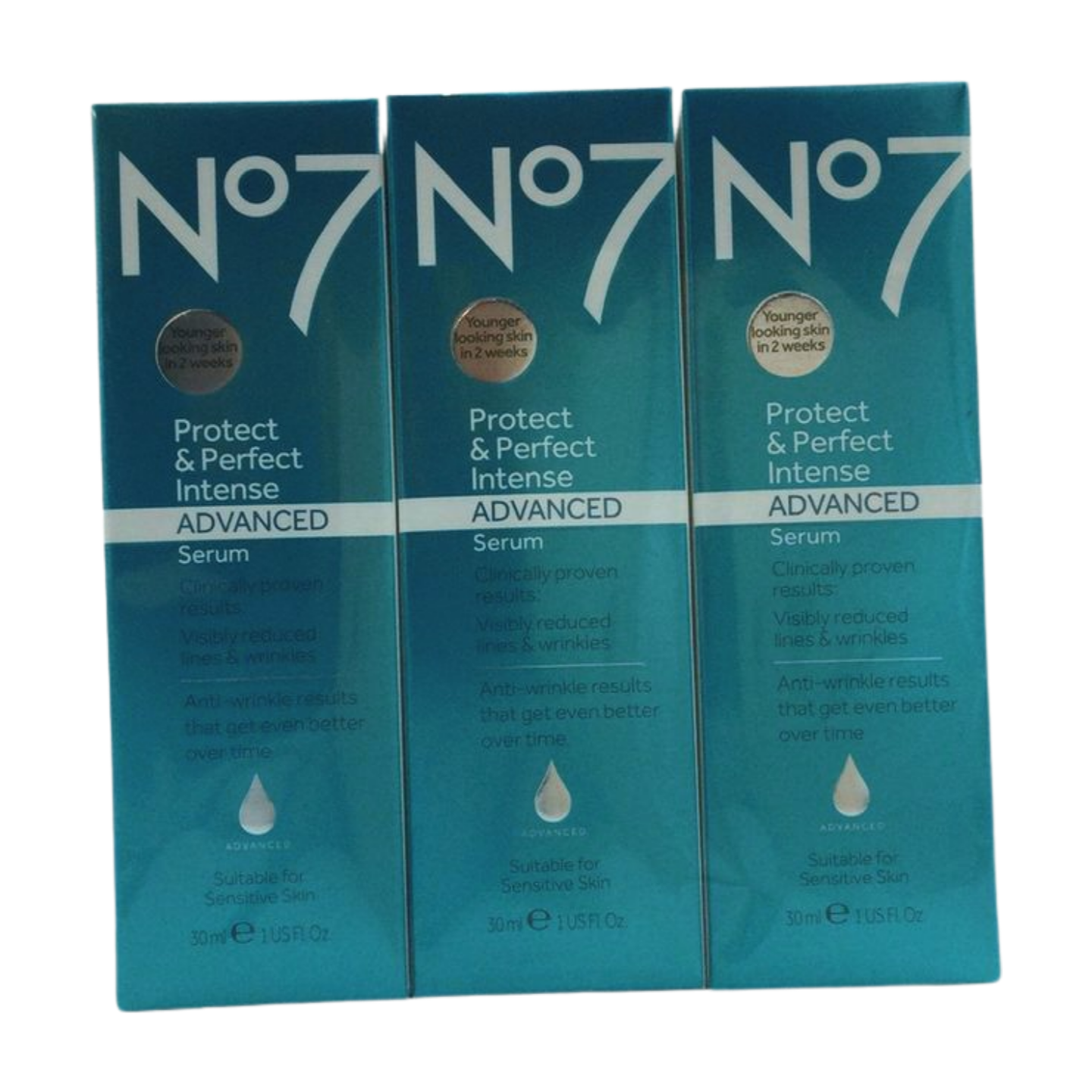 Face Serum, No7 Brand, 1 fl oz bottle- Pack of 3