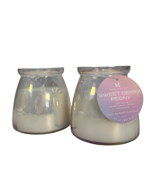 Case of 2 Sweet Berry Peony Iris Pink Candle