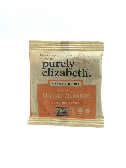 Purely Elizabeth Instant Oatmeal.  1.6 oz individual serving bag. Case of 60 bags.