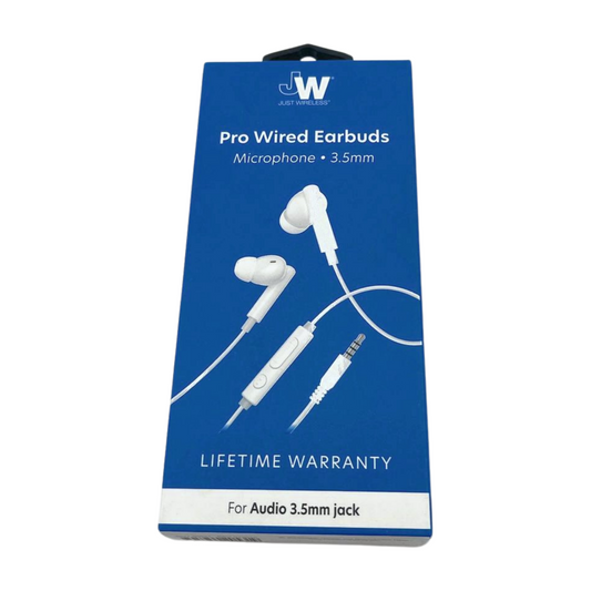 Just Wireless Pro Wired Earbuds with Microphone