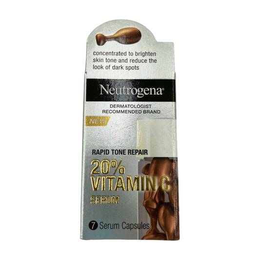 Face Serum, Neutrogena Rapid Tone Repair 20% Vitamin C Brightening- Box of 7 capsules- Case of 12 boxes