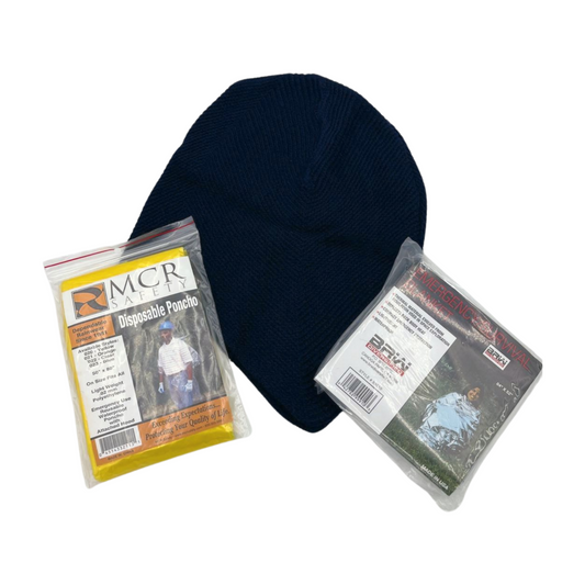 Emergency Blanket+Poncho + hat kit - bags of 25