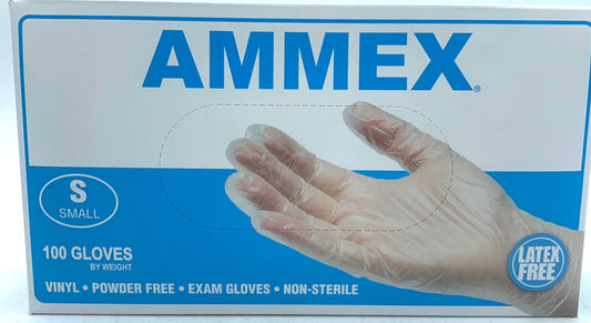 Vinyl Exam Gloves. Ammex, 100 Gloves per pack. Case of 10 packs.