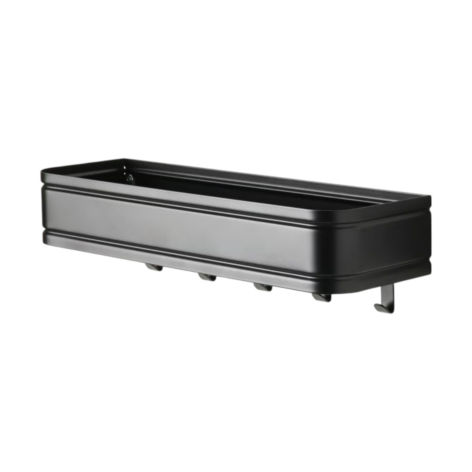 Wall Shelf With 5 Hooks, Black - IKEA Lillasjön