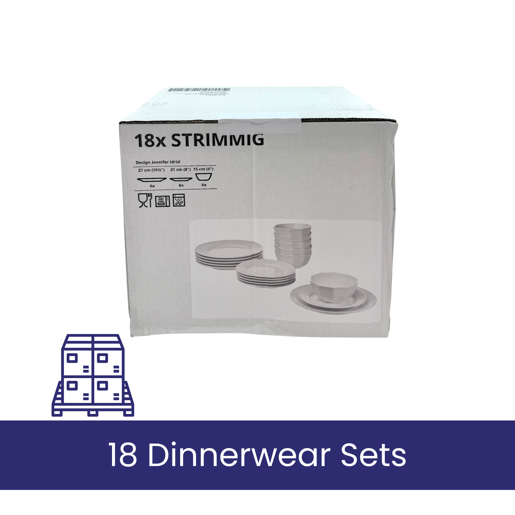 18-piece Dinnerwear Set, White - IKEA Strimmig
