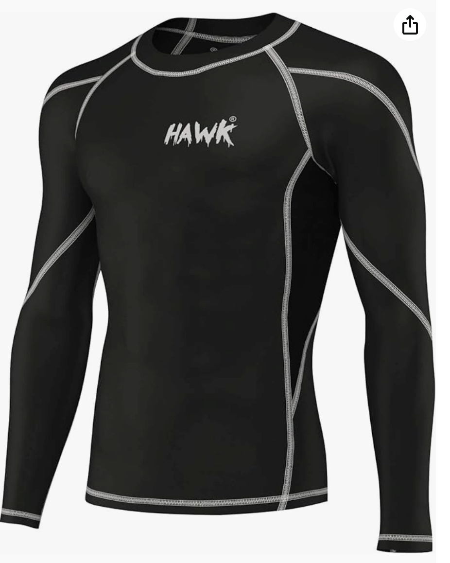 Men's Long Sleeve Compression Shirt or Pants, Hawk Brand