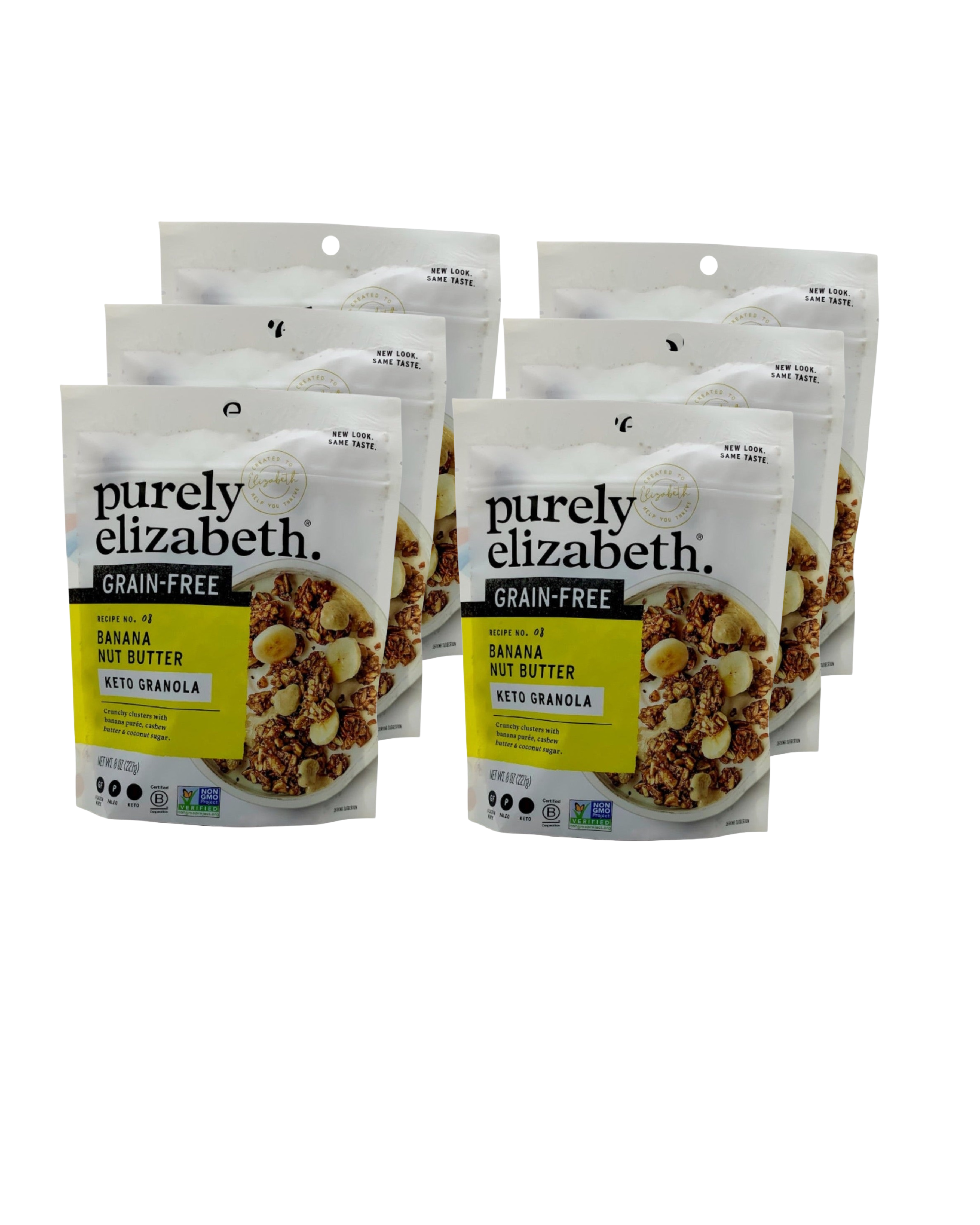 Banana Nut Butter Grain-Free Granola, Purely Elizabeth - 8 Oz Bag. Case of 6 Bags