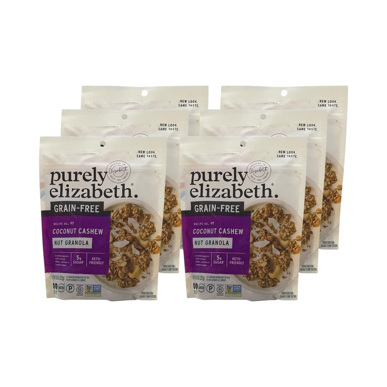 Coconut Cashew Grain-Free Granola, Purely Elizabeth - 8 Oz Bag. Case of 6 Bags
