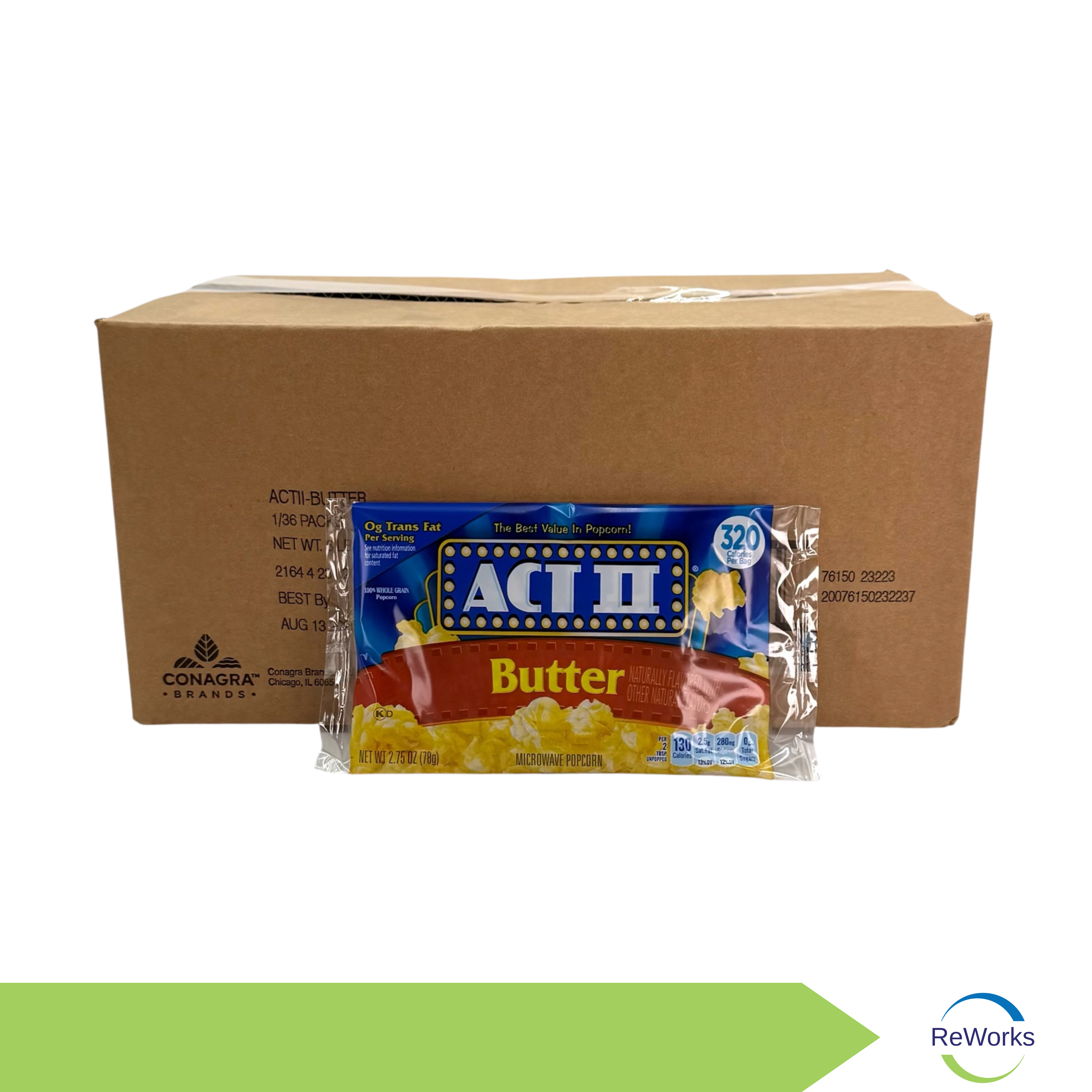 ACT II Microwave Popcorn, 2.75 oz. Bag - Case of 36 Bags