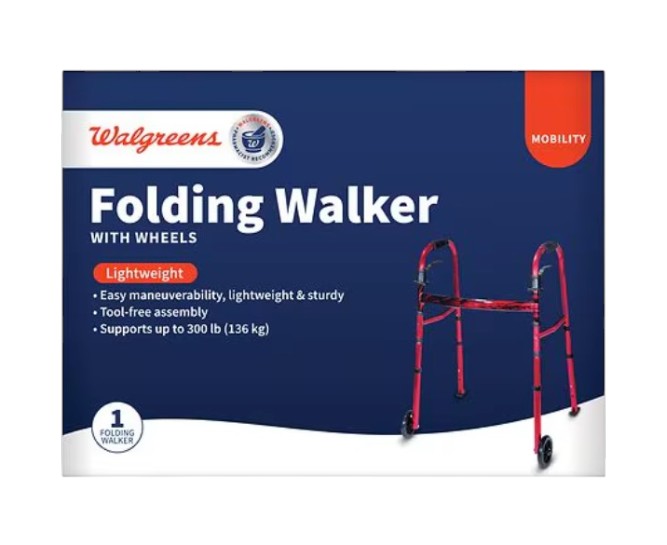 Folding Walker with Wheels, Walgreens