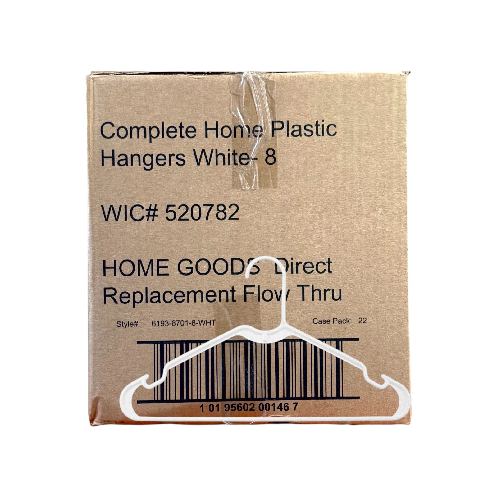 White Plastic Clothing Hangers - Case of 176 Hangers