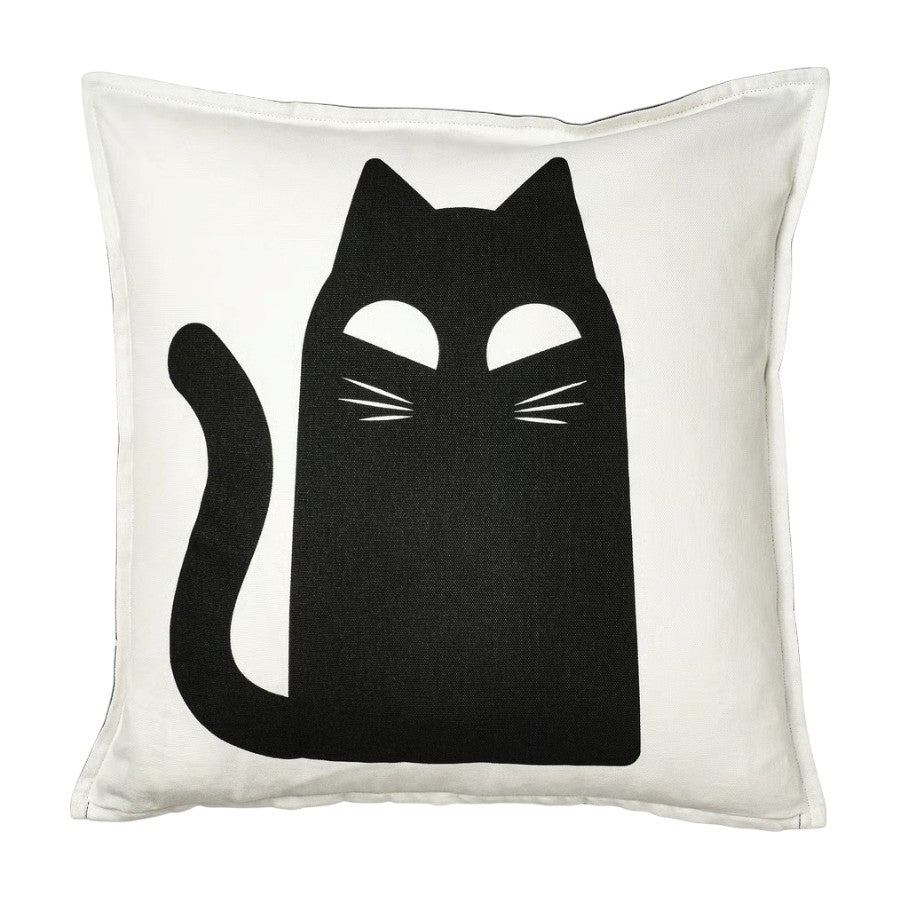 Black & White Cat Design Pillow / Cushion Cover, 20" x 20" – IKEA Kustfyr