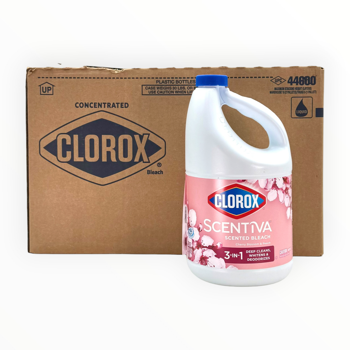 Clorox Scentiva Scented Bleach, Cherry Blossom & Peach - 81 oz. Bottle, Case of 6 Bottles