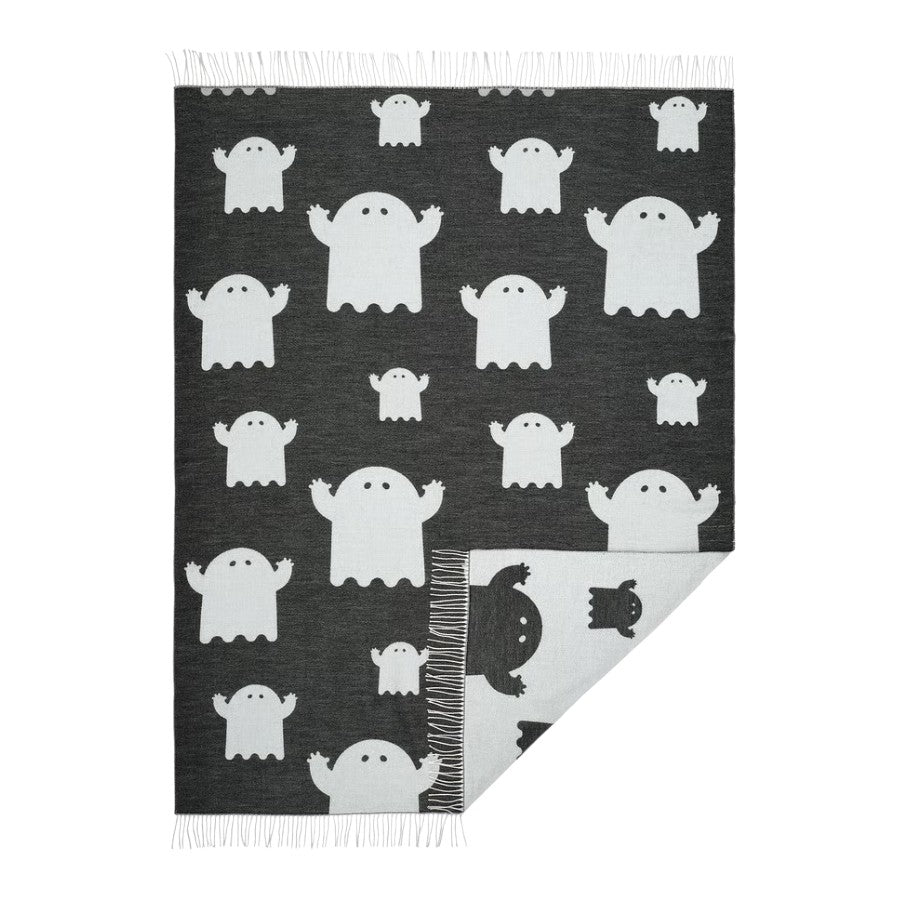 Black & White Ghost Throw Blanket - IKEA Kustfyr