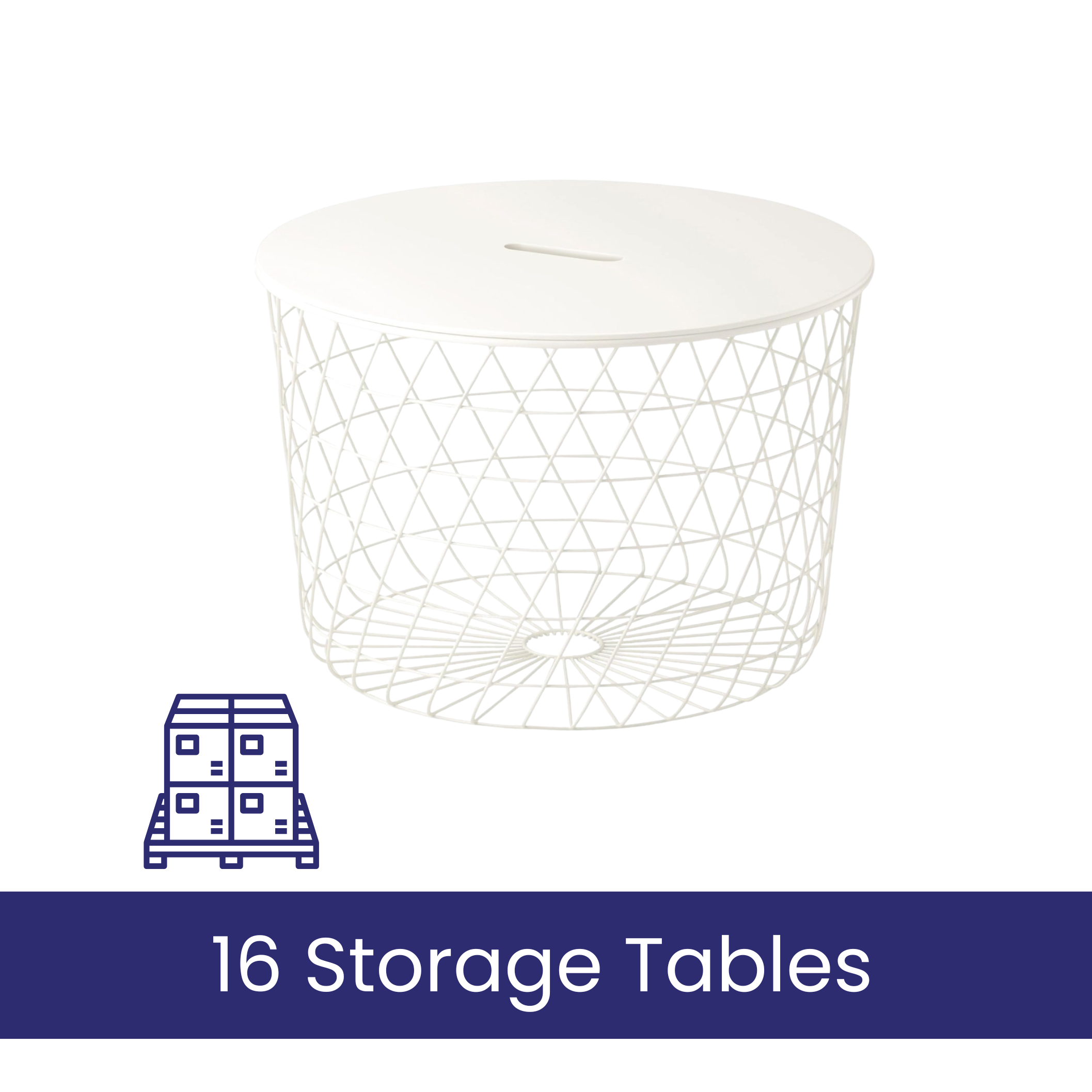 Pallet: Storage Tables, White - IKEA Kvistbro, 16 Tables