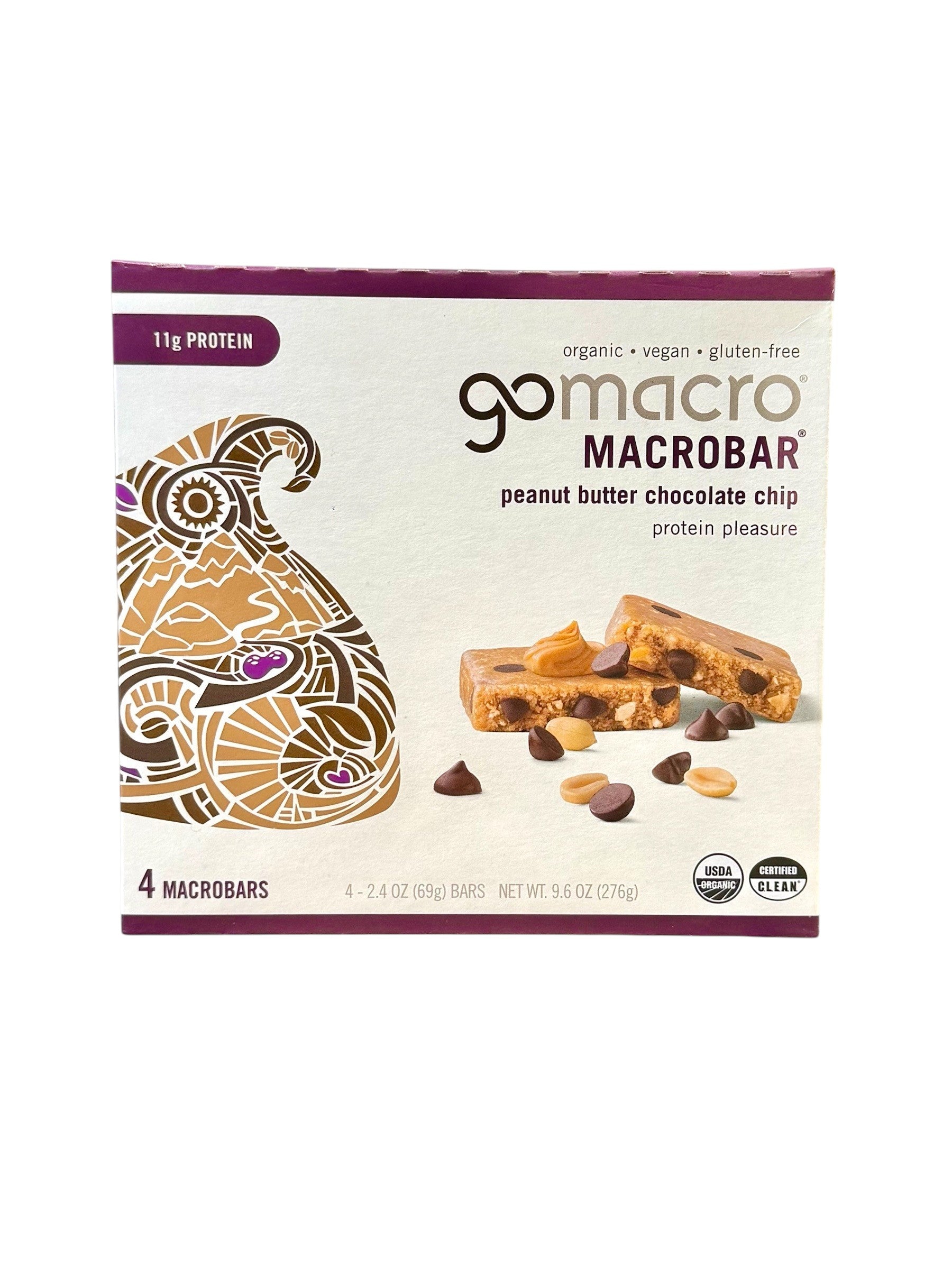Peanut Butter + Chocolate Chip Protein Bars, Gluten Free, GoMacro Brand