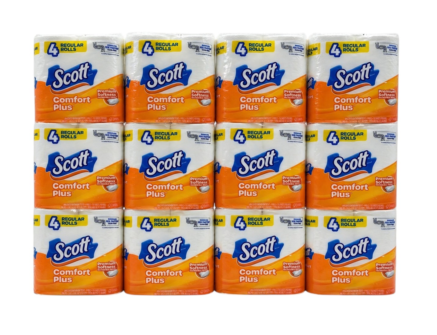 Scott Comfort Plus Toilet Paper, Case of 48 Rolls
